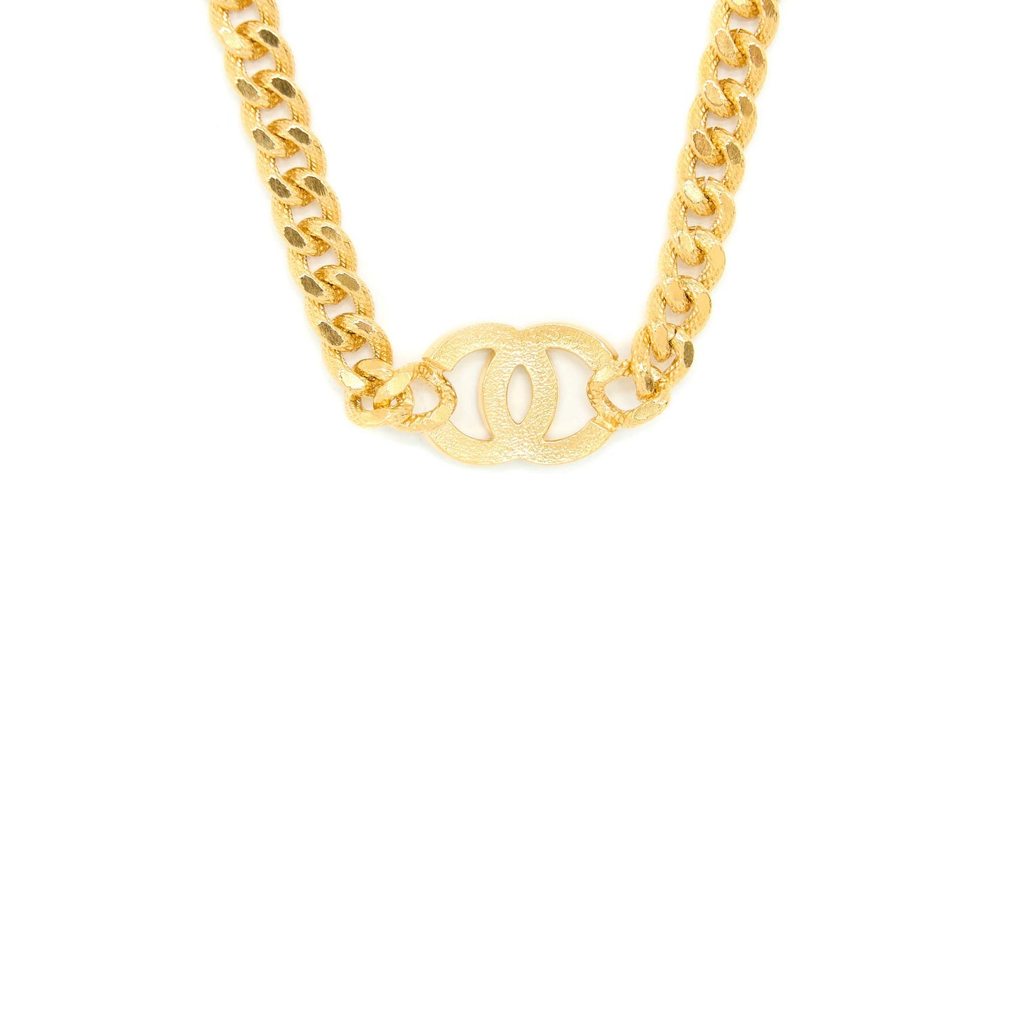 Chanel CC Logo Choker Crystal Tone Gold Handbag