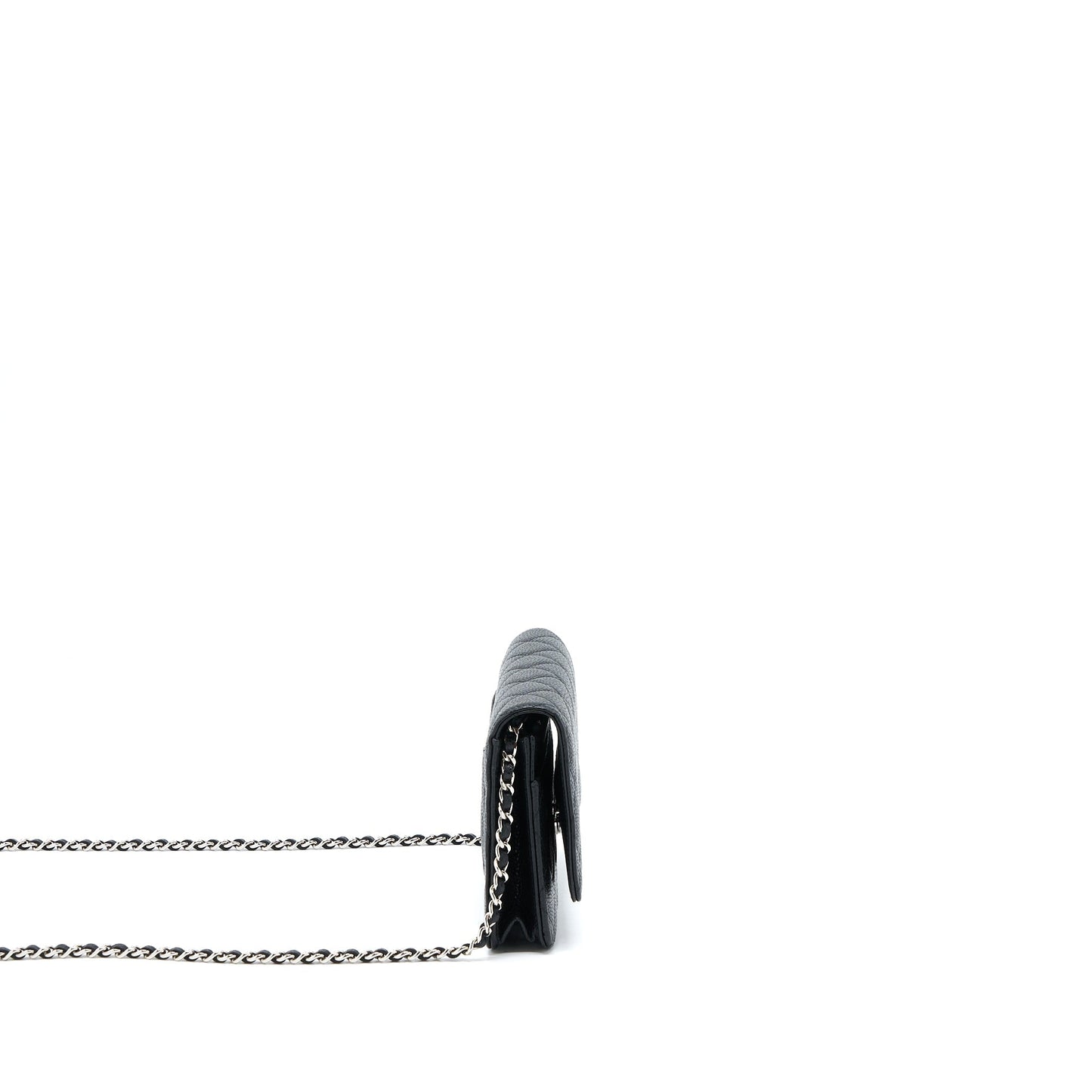 Chanel Classic On Caviar SHW Black Wallet Case Caviar Shw