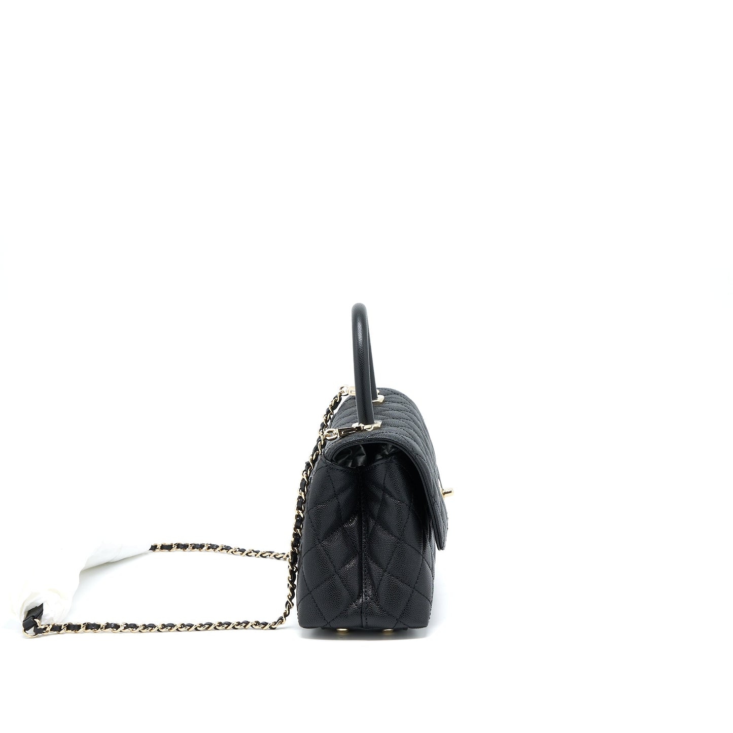 Chanel Coco Handle Caviar LGHW Microchip Black Small Handbag Microchip 6