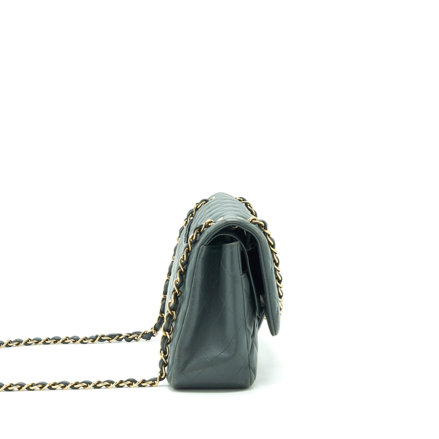 Chanel Jumbo Classic Double Flap Lambskin SHW Grey Shoulder Bag