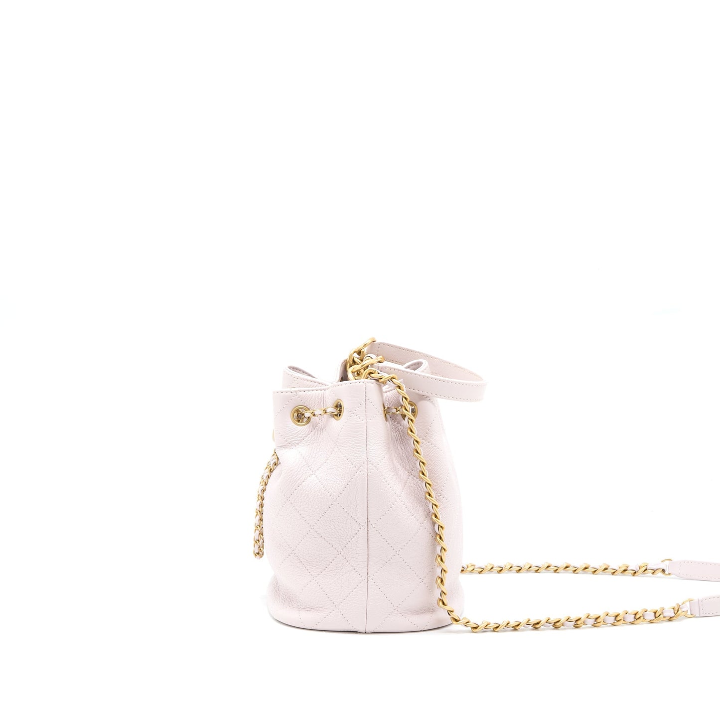 Chanel Drawstring Bucket Lambskin Light GHW Pink Jewelry
