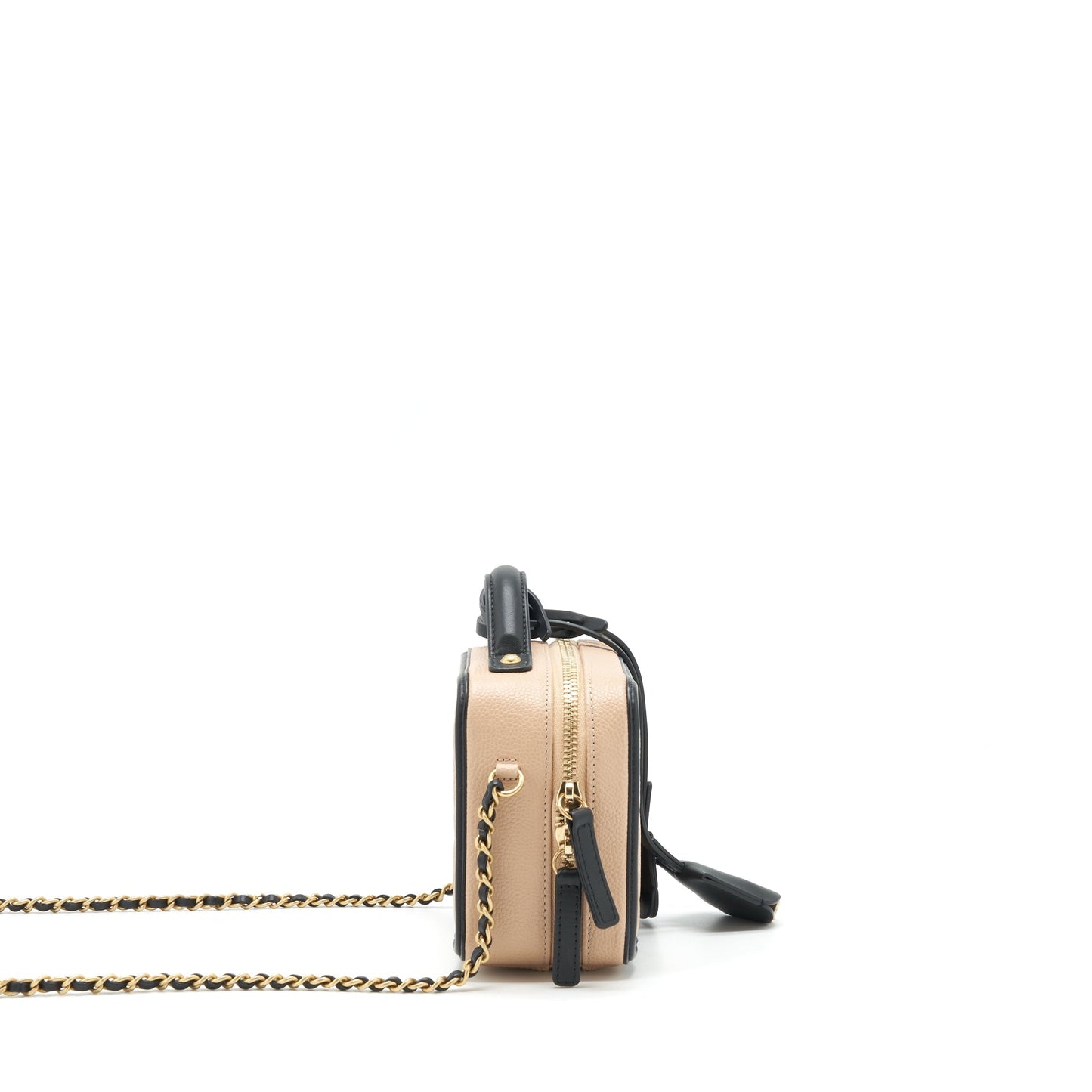 Chanel Vanity Filigree Caviar LGHW Black Beige Mini Bag