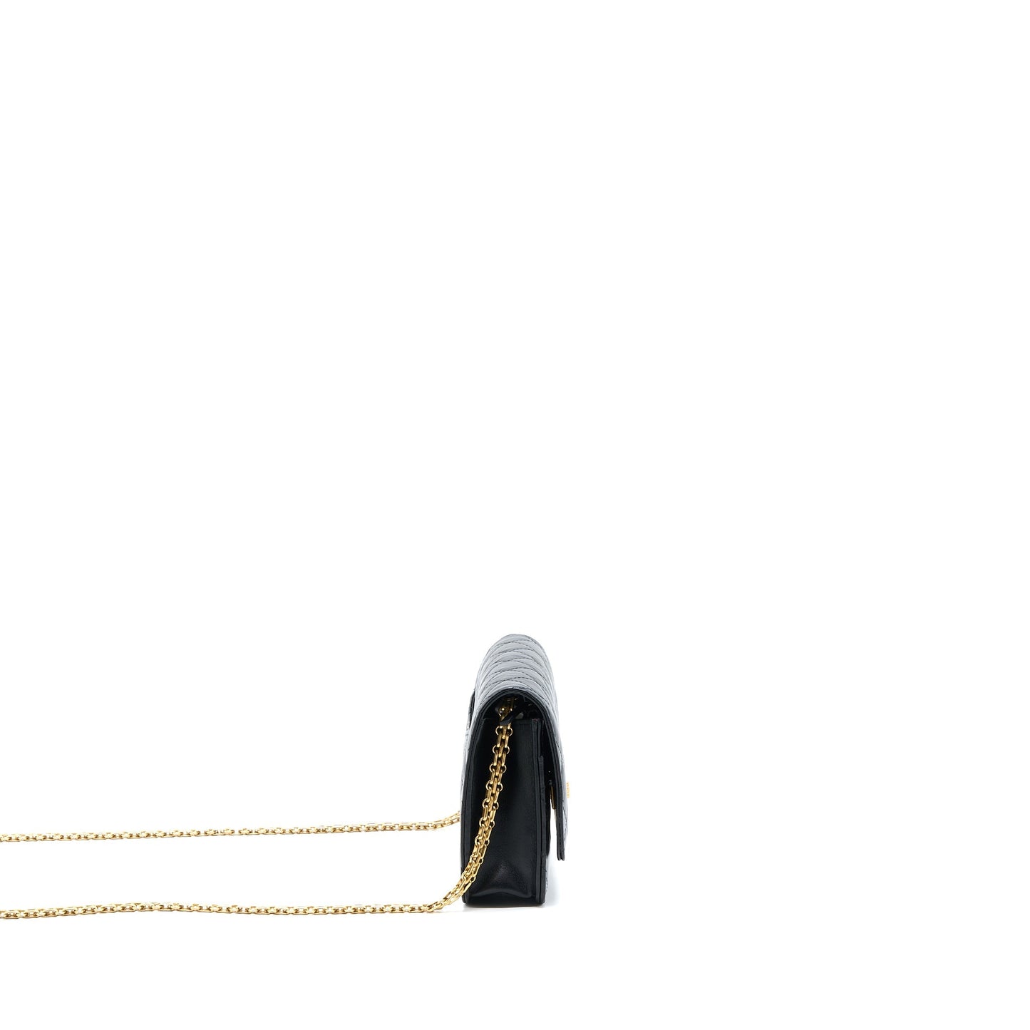 Chanel 2.55 Reissue on Aged Calfskin Brushed Black Wallet Case