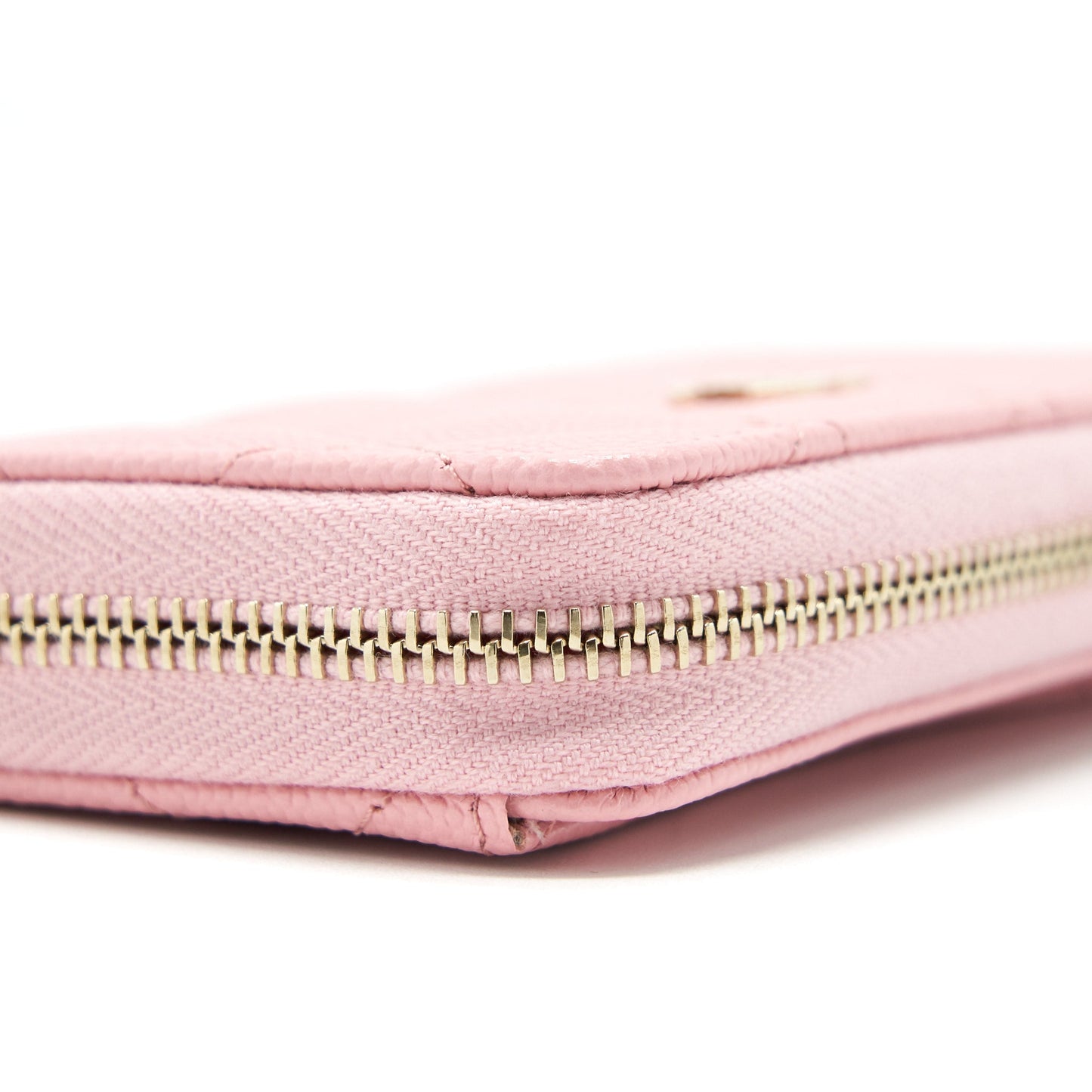 Chanel 22C Zip Cardholder Caviar LGHW Pink Wallet Case
