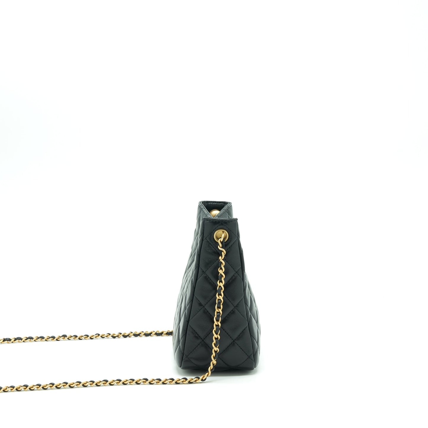 Chanel 22S Pearl Crush Hobo Lambskin GHW Black Shoulder Bag