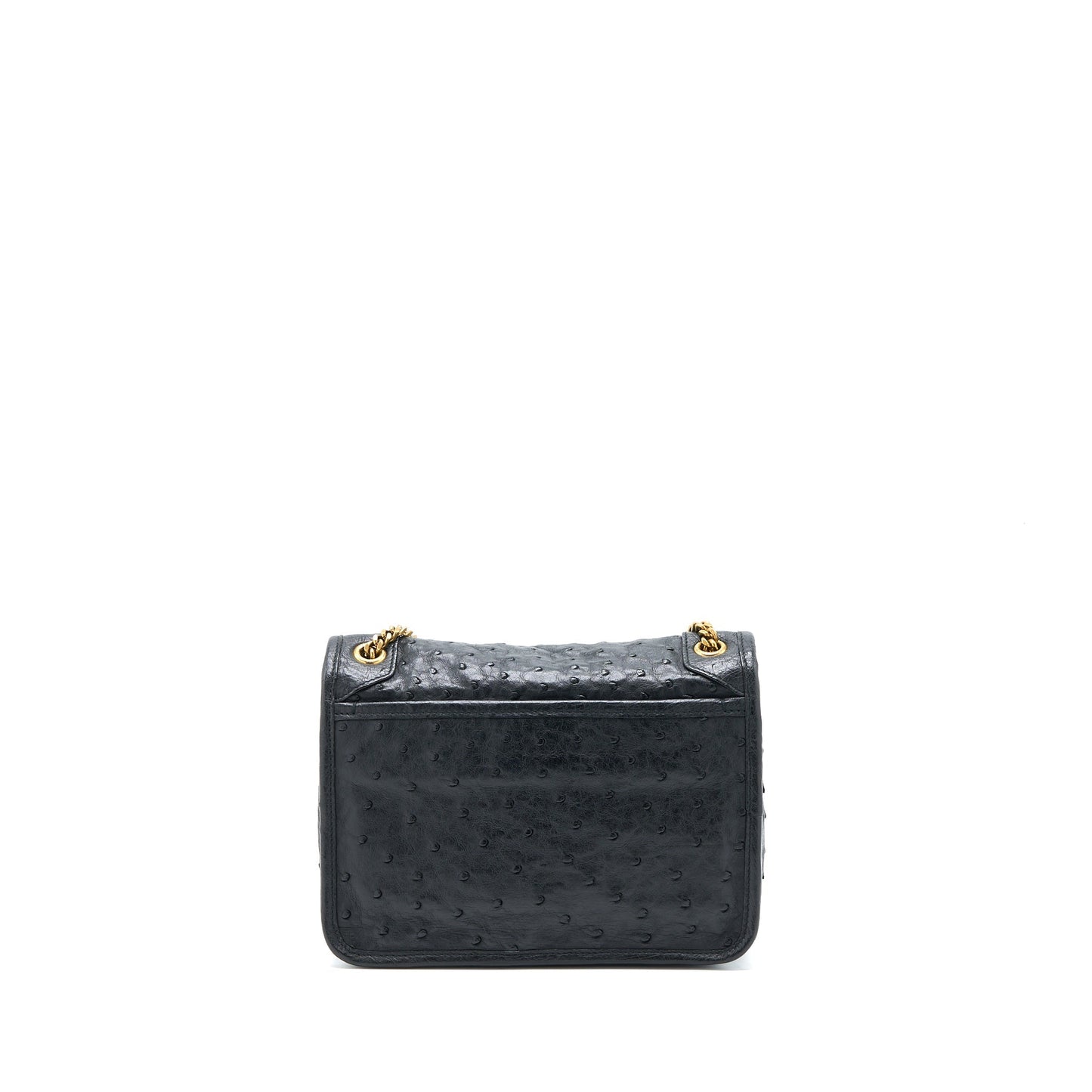 YSL Saint Laurent Saint Laurent Niki Baby Ostrich Travel Bag Black