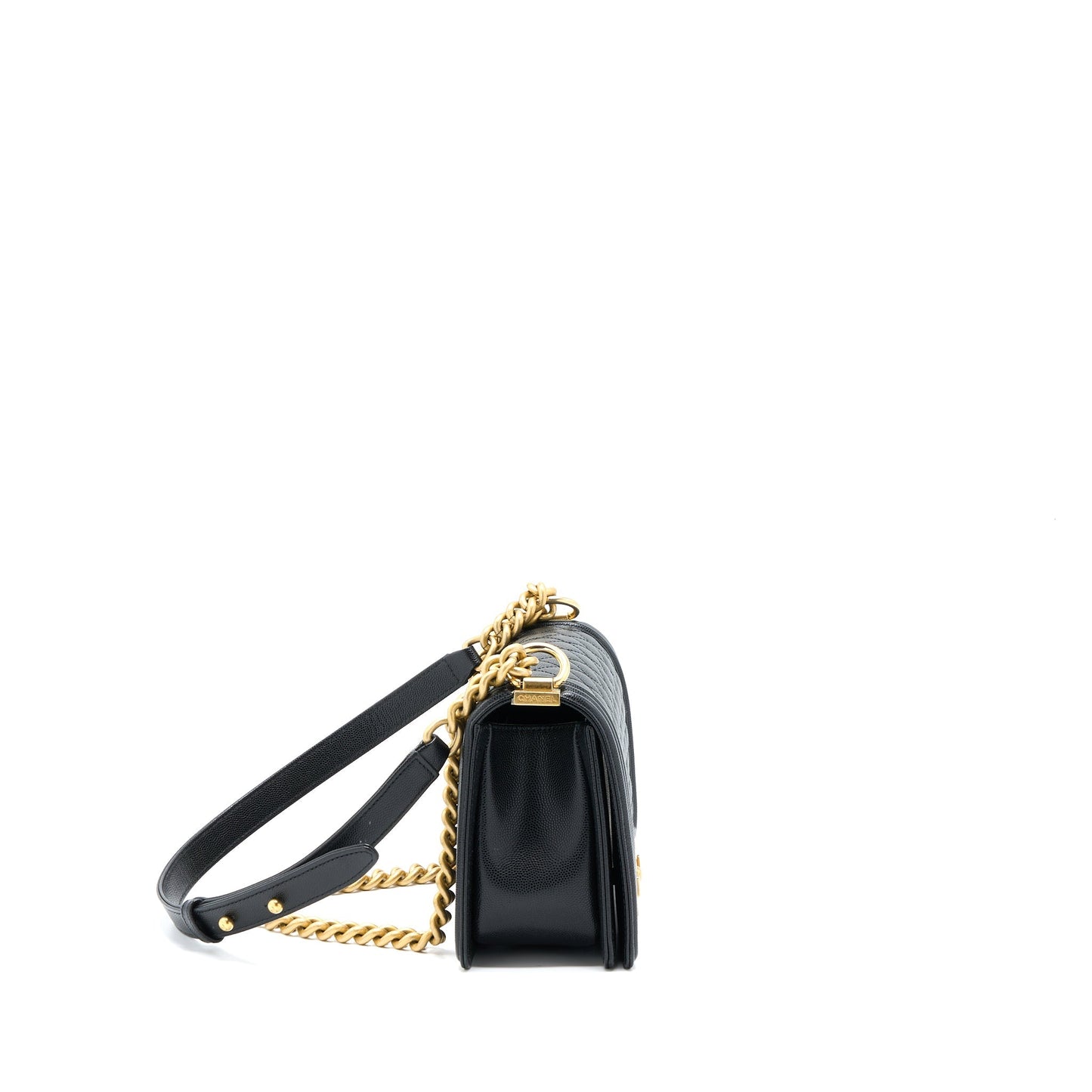 Chanel Boy Caviar Brushed GHW Black Handbag Ghw 1