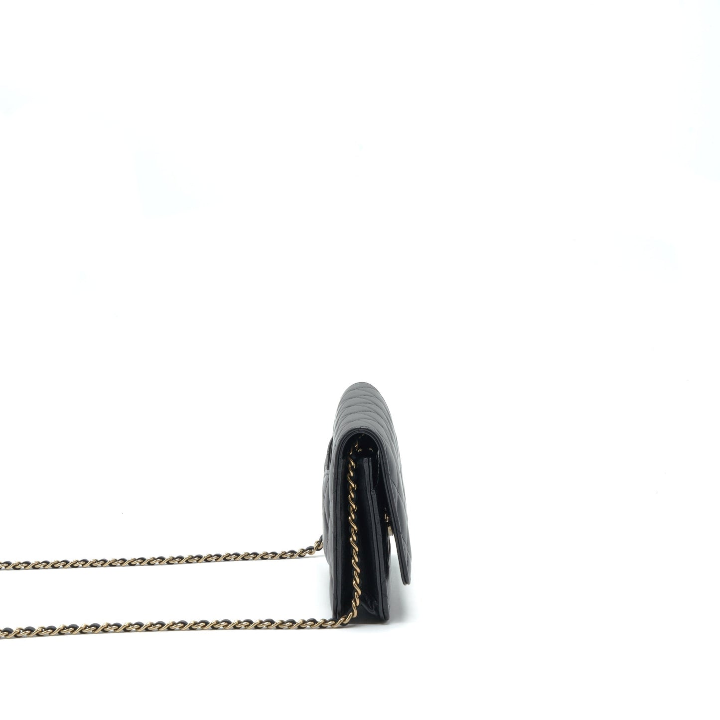Chanel Ribbon On Lambskin LGHW Microchip Black Wallet Case