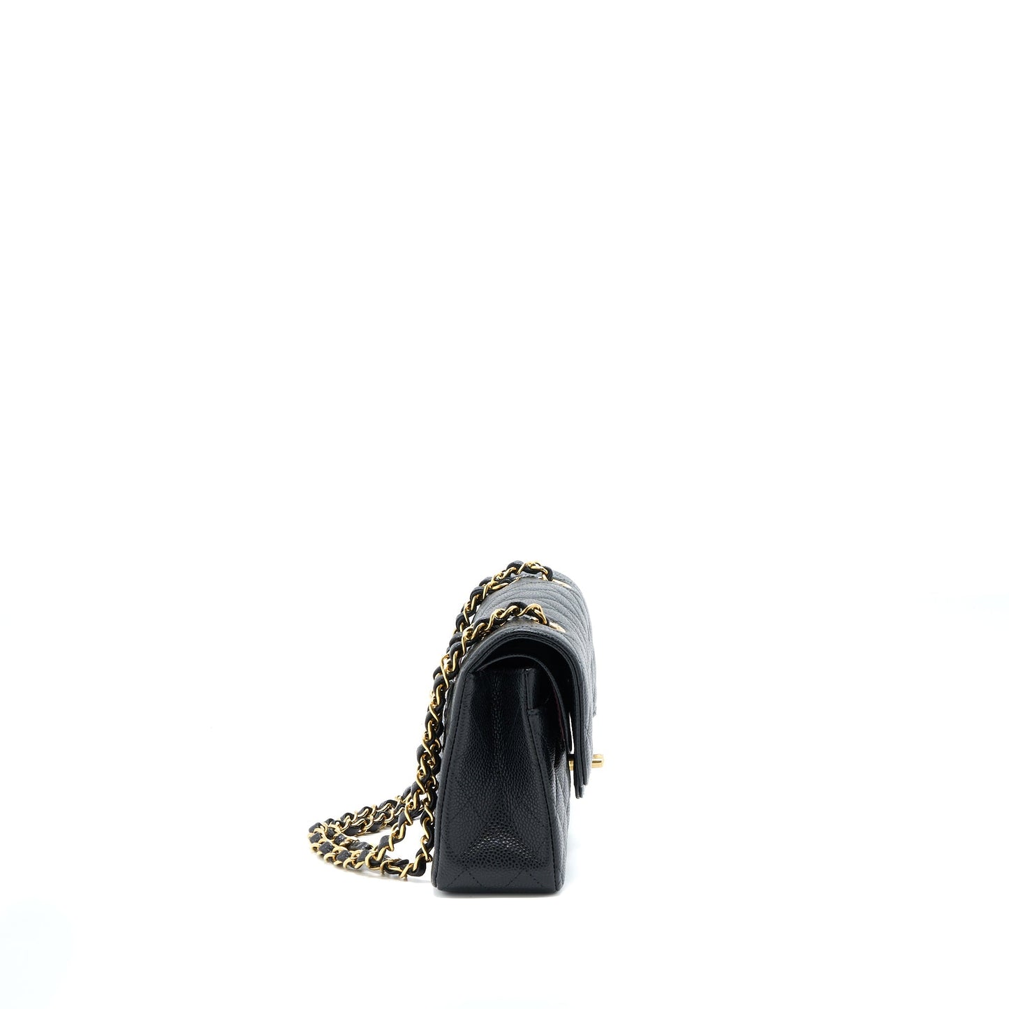 Chanel Classic Double Flap Caviar GHW Microchip Black Small Shoulder Bag Ghw Microchip