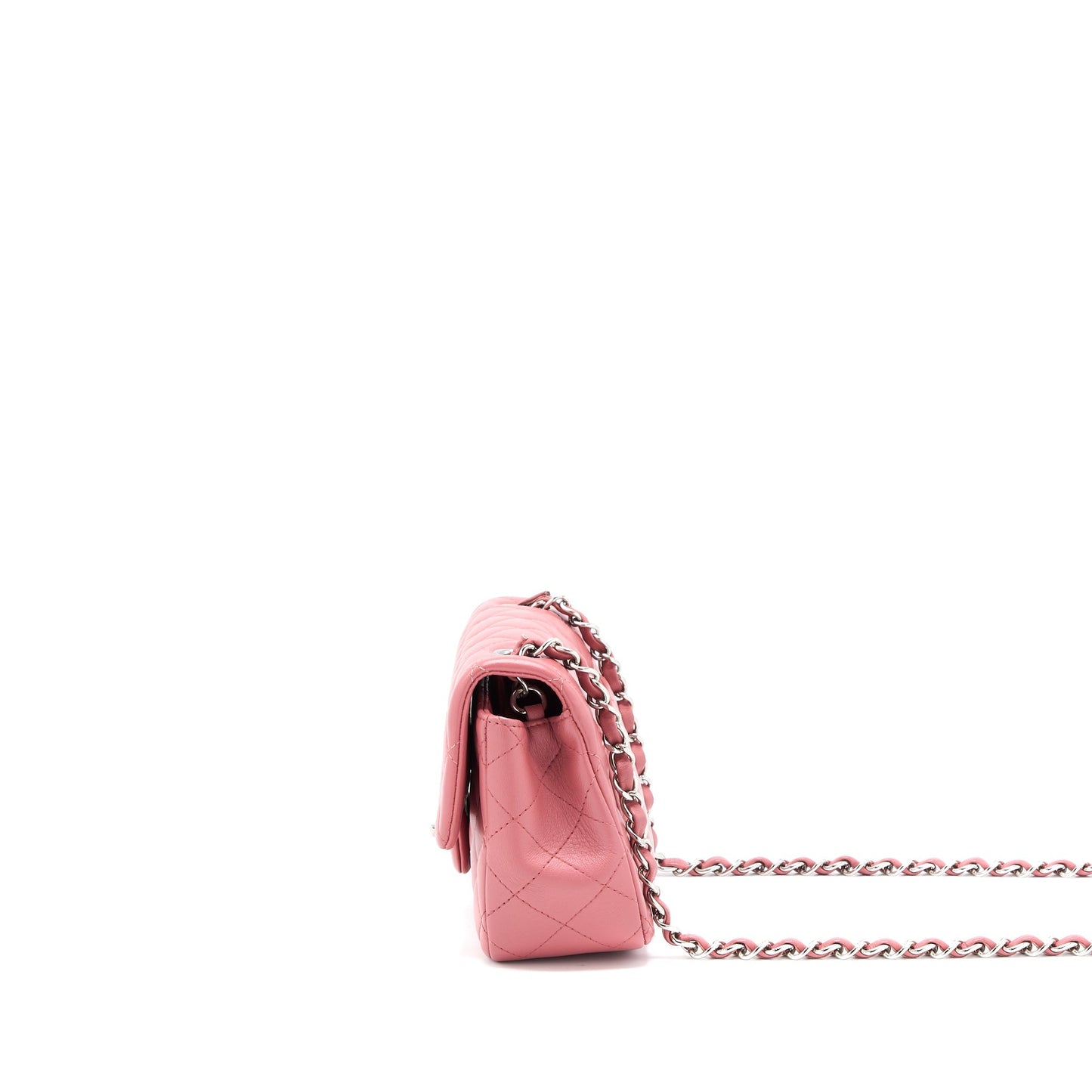 Chanel Rectangular Flap Lambskin SHW Pink Shoulder Bag Shw 1