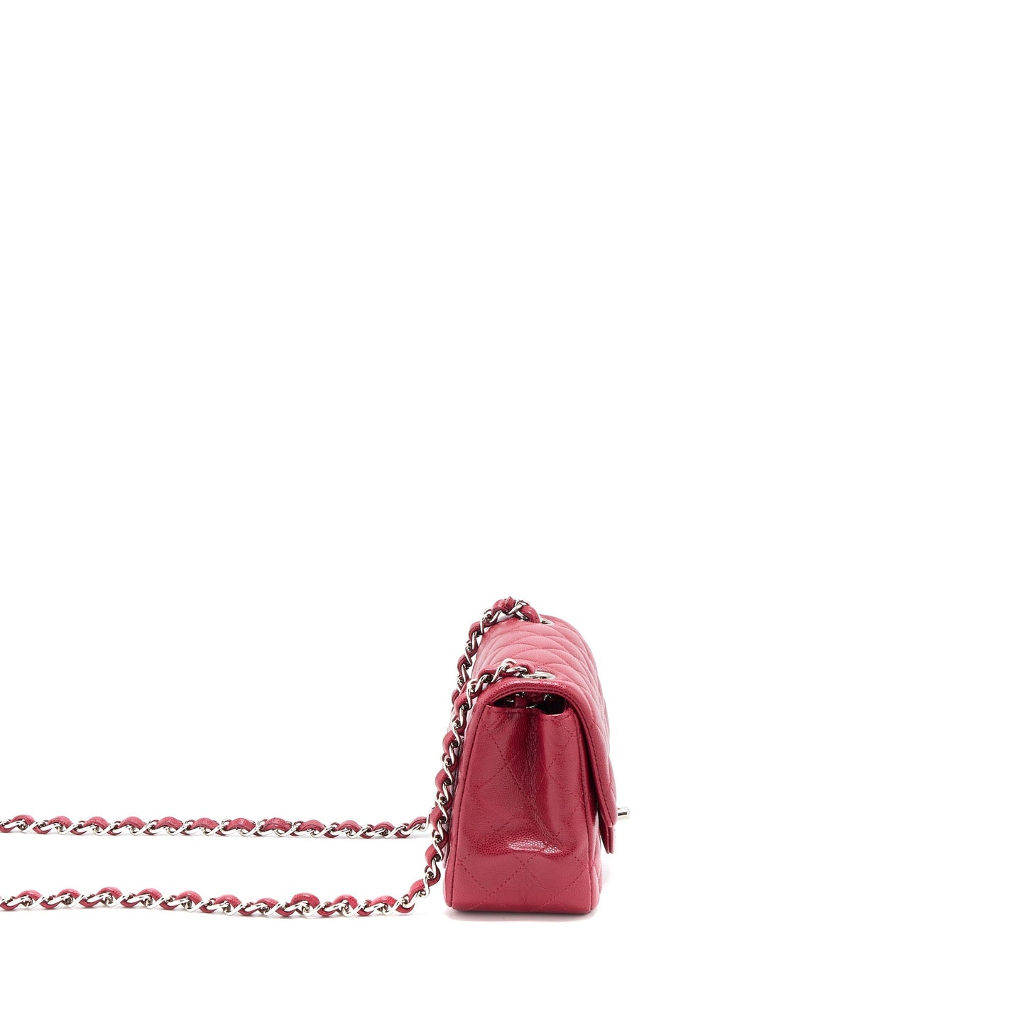 Chanel 18B Square Caviar SHW Red Mini Bag