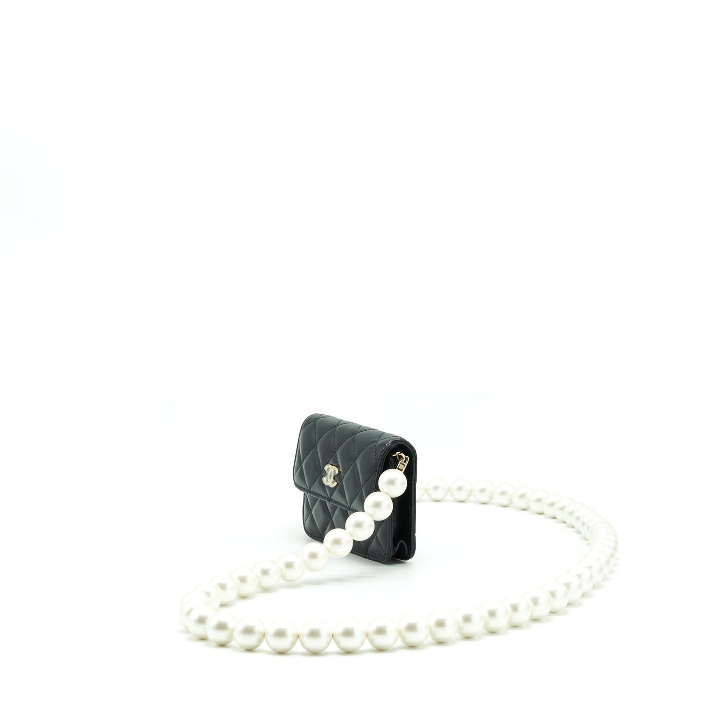 Chanel Giant Pearl Lambskin LGHW Black Mini Bag