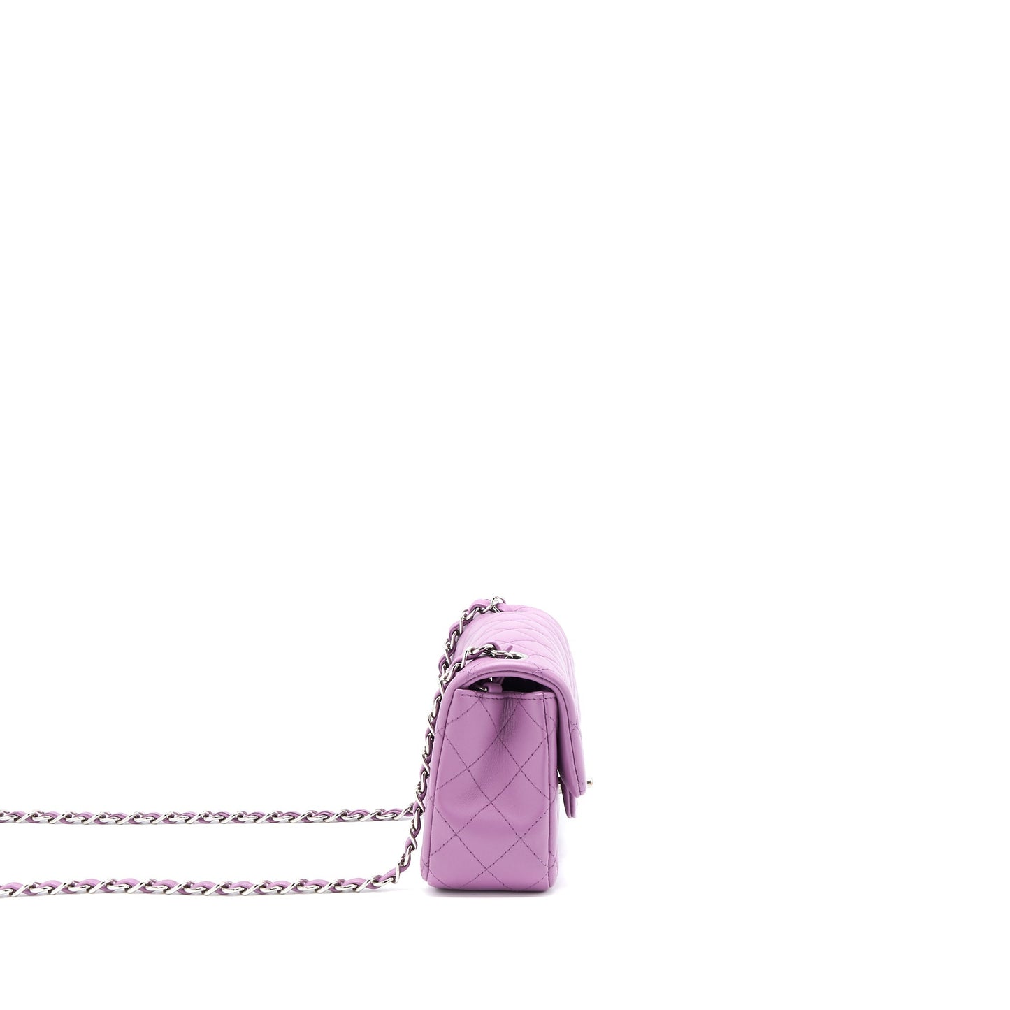 Chanel Rectangular Flap Lambskin Purple SHW Shoulder Bag
