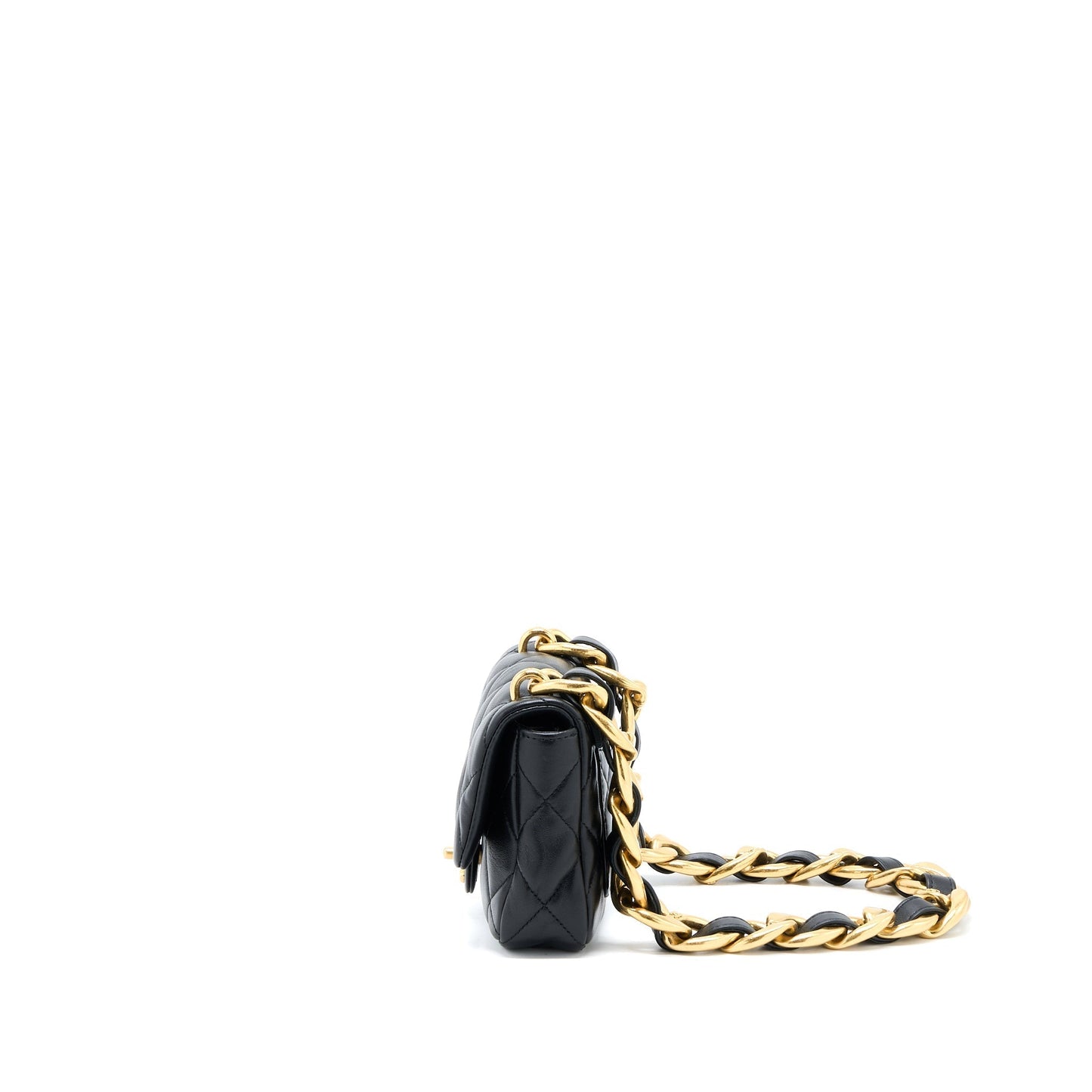 Chanel 22S Giant Flap Lambskin GHW Microchip Black Shoulder Bag
