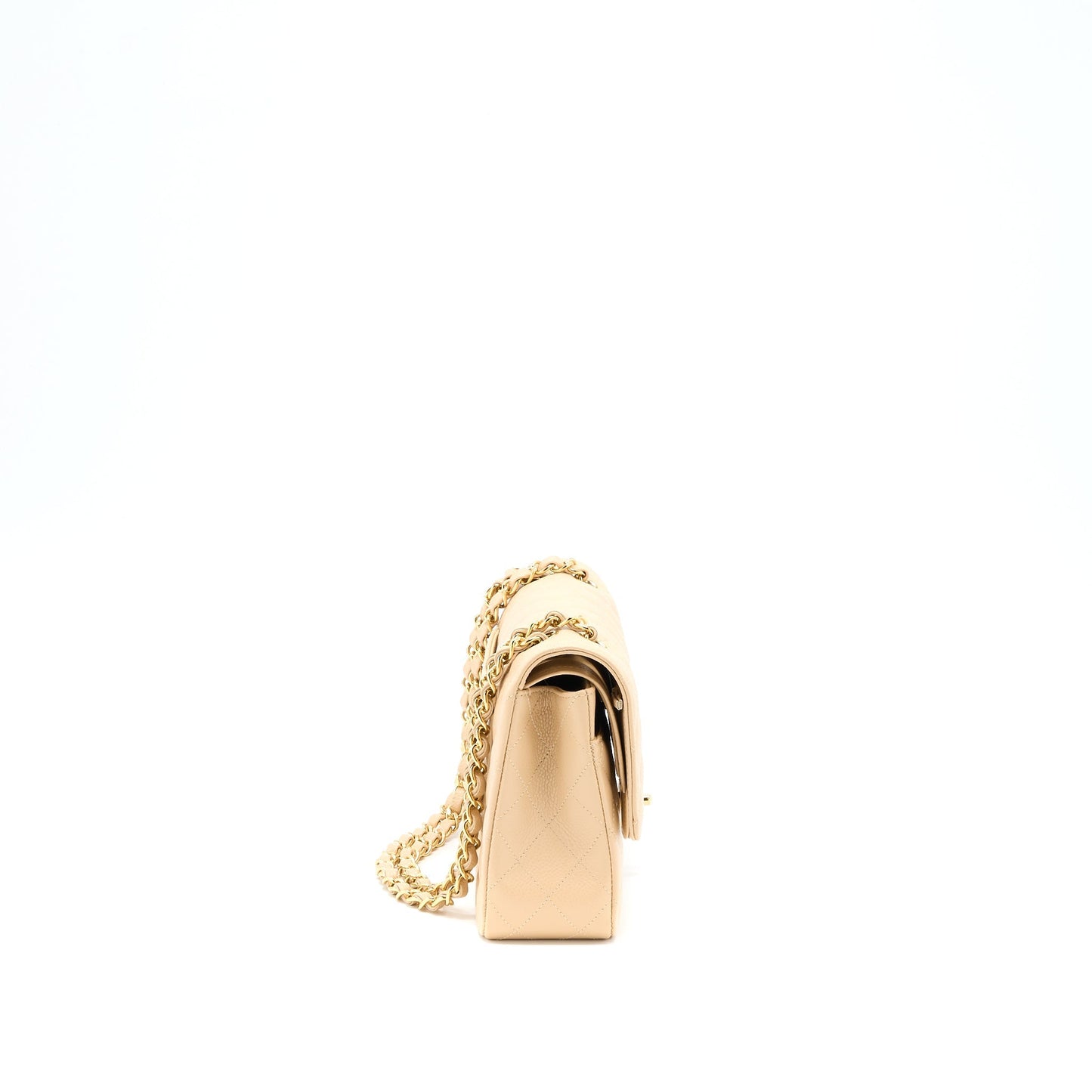Chanel Classic Double Flap Caviar GHW Beige Shoulder Bag Ghw 1