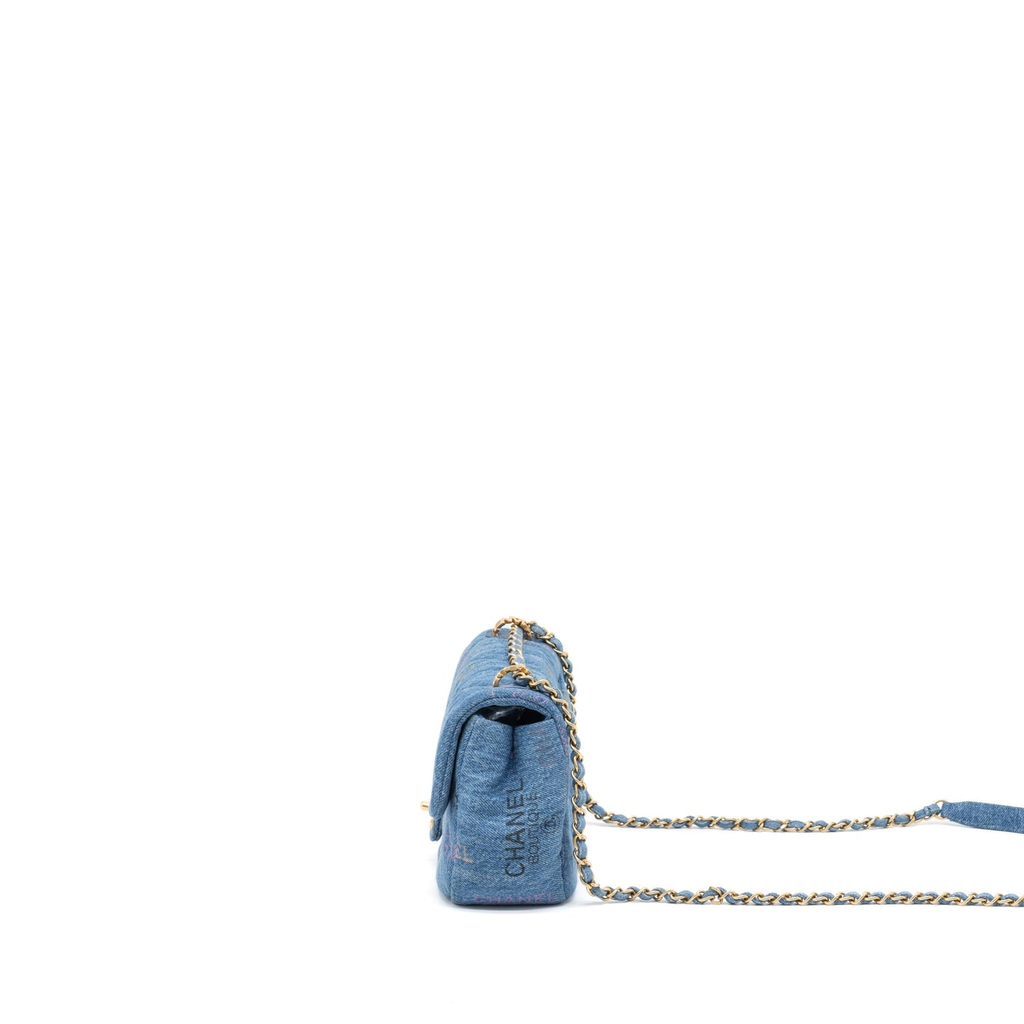 Chanel 22P Denim Flap Denim Brushed GHW Blue Shoulder Bag
