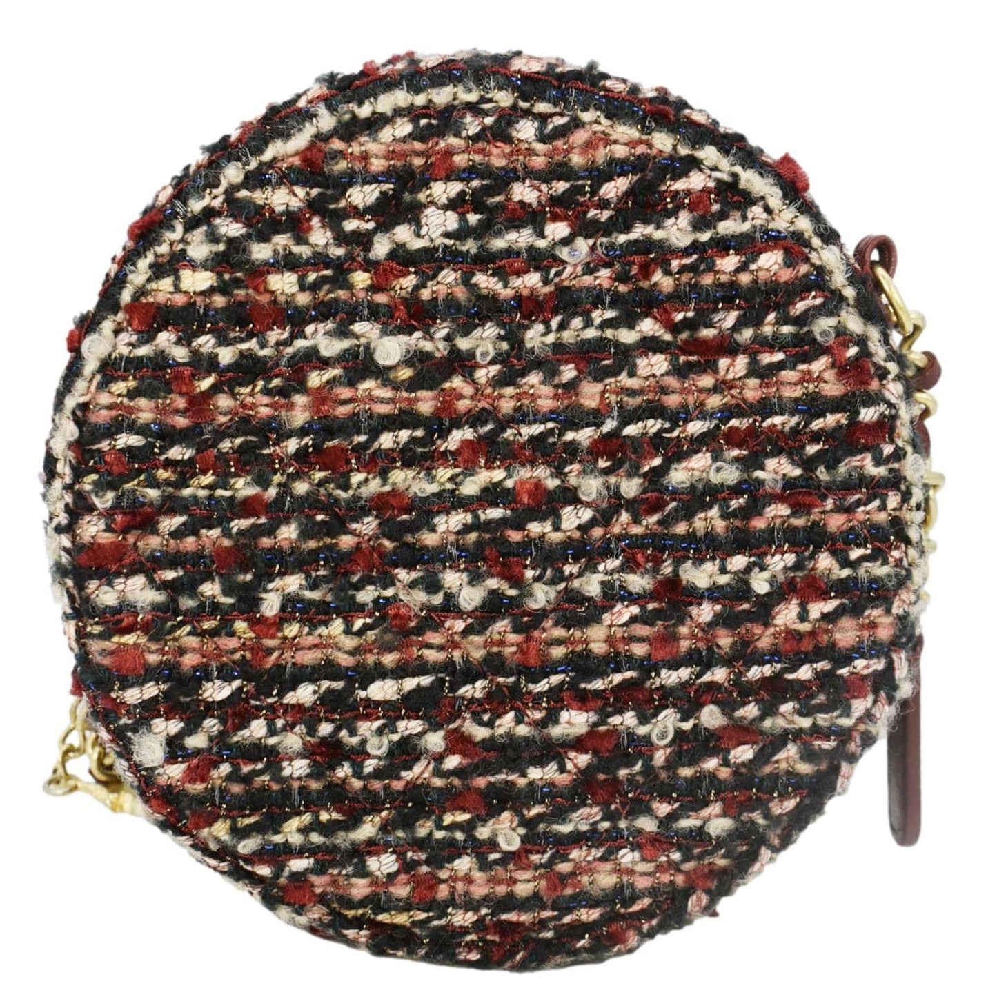 Chanel Round Tweed Red Travel Bag