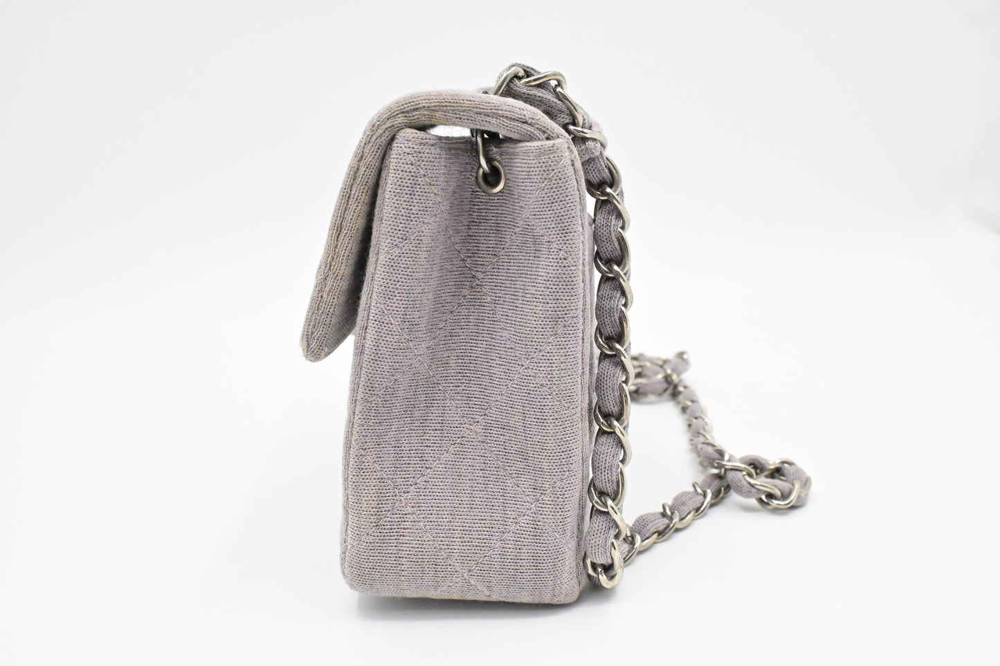 Chanel Square Lavender Cotton Gray Canvas Mini Bag