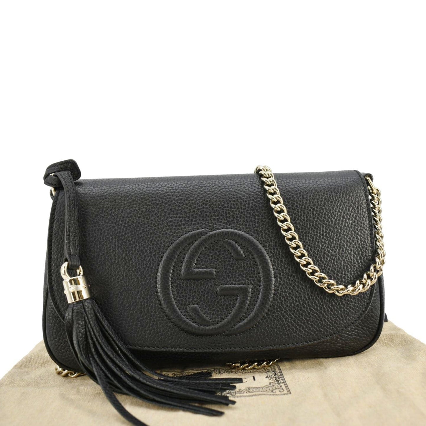 Gucci Soho Flap Crossbody Bag Leather Black