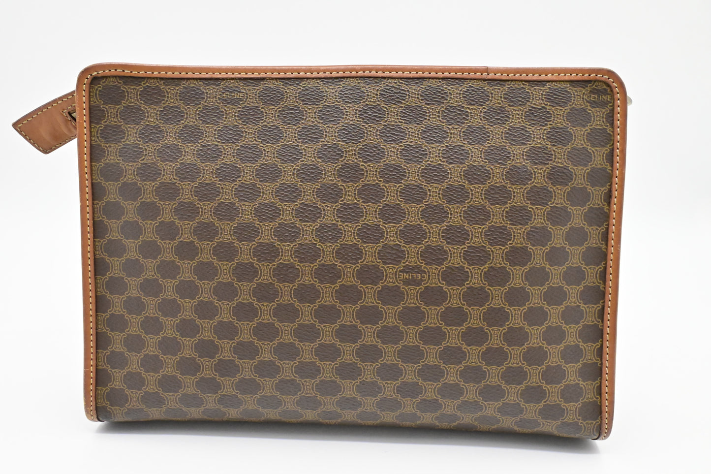 Celine Pouch In Macadam Handbag Canvas Travel Bag