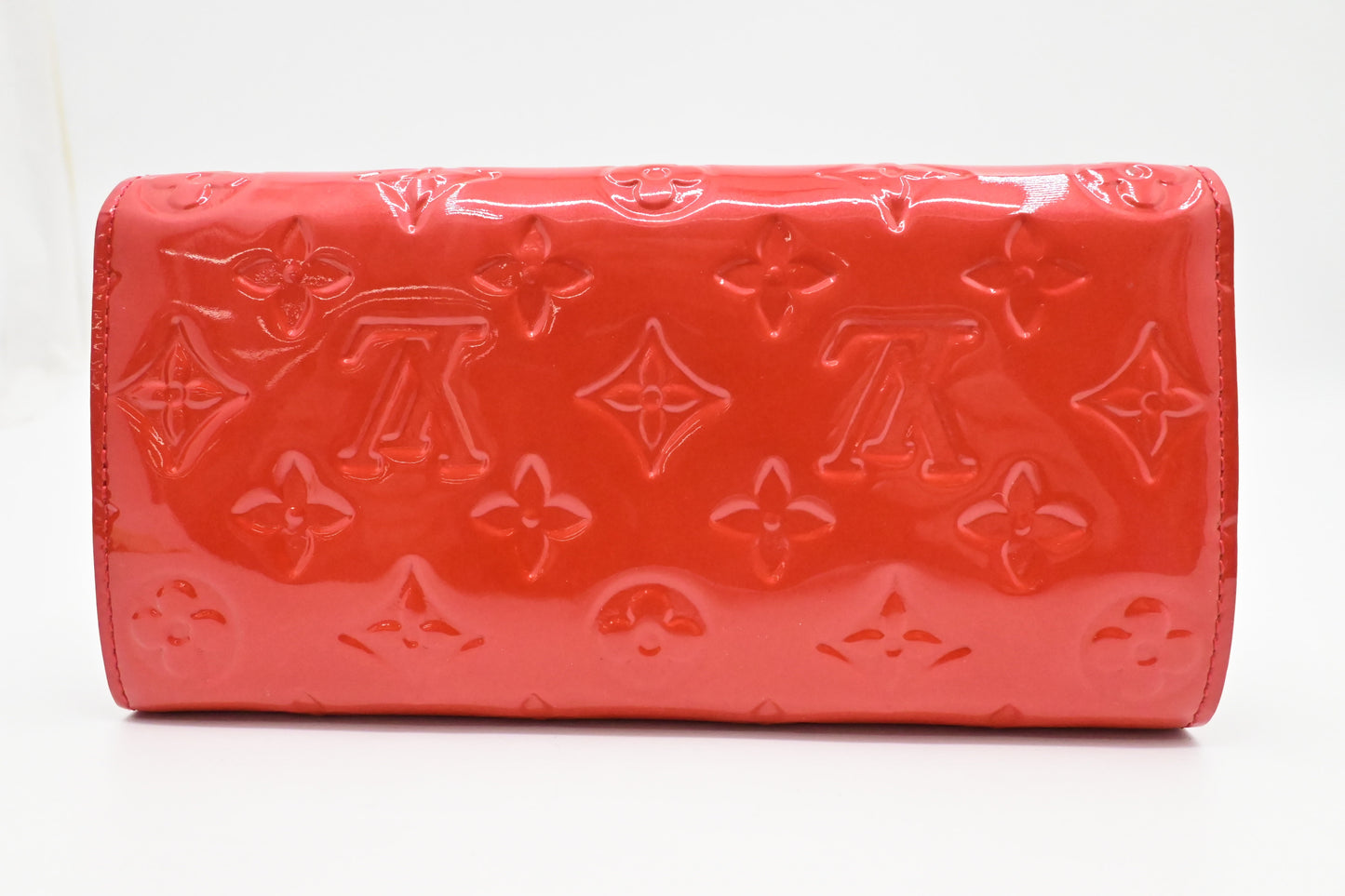 Louis Vuitton Sarah Grapefruit Leather Vernis Wallet Case