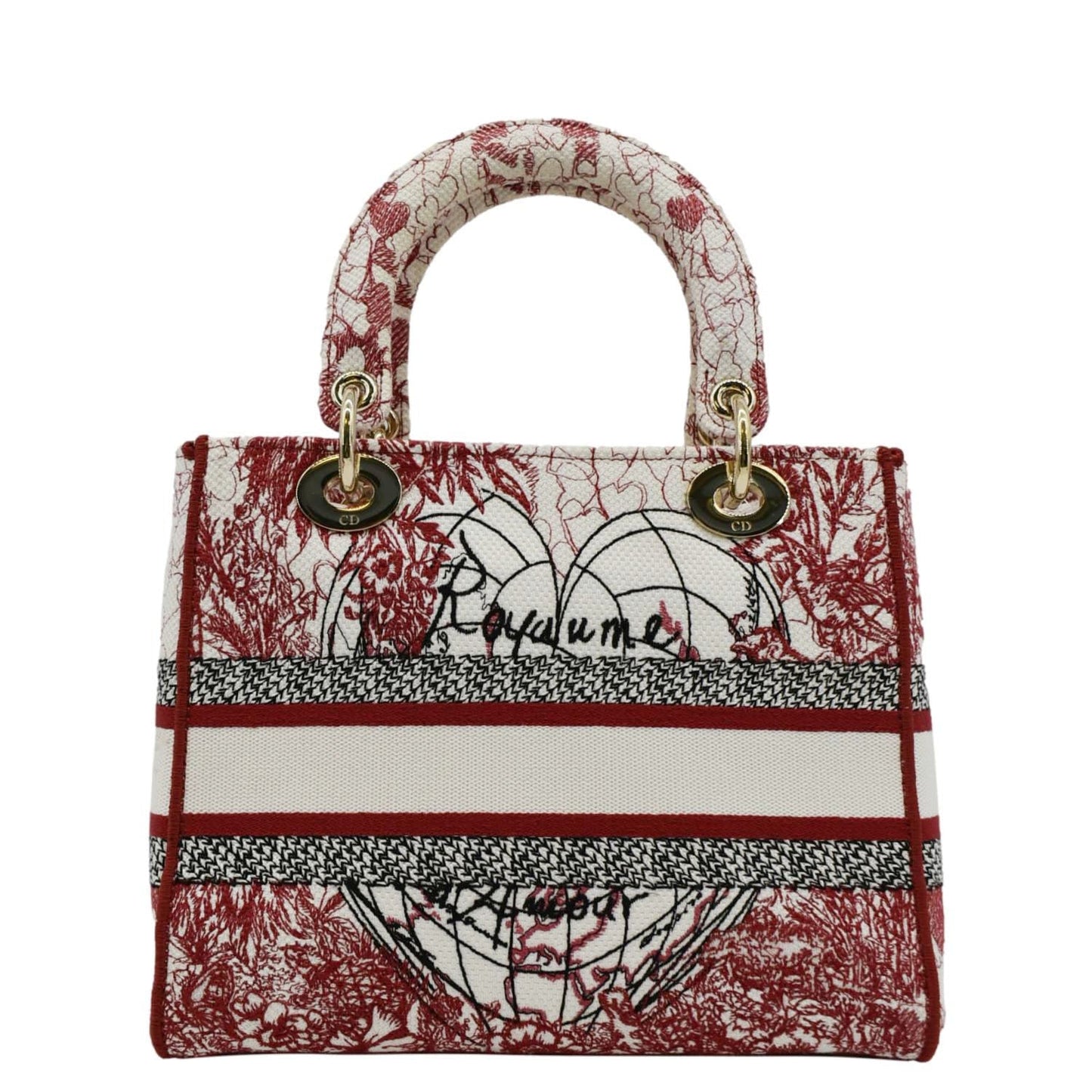 Dior Lady Lite mour Royaume Damour Motif Crossbody Bag Canvas Multicolor Medium