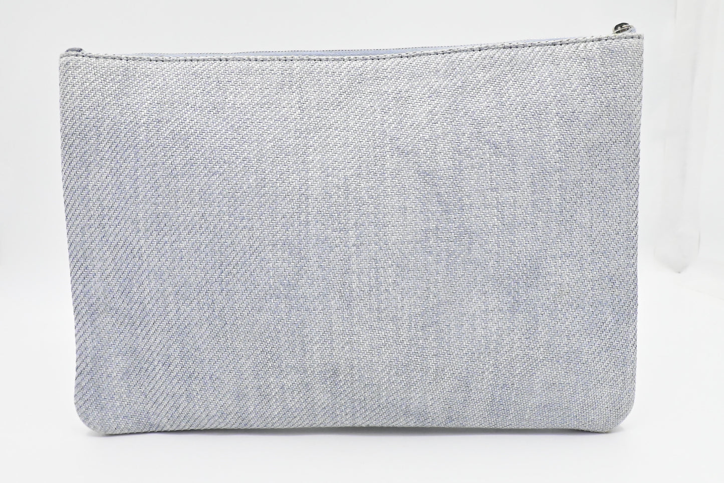 Chanel Deauville Grey Canvas Clutch Bag