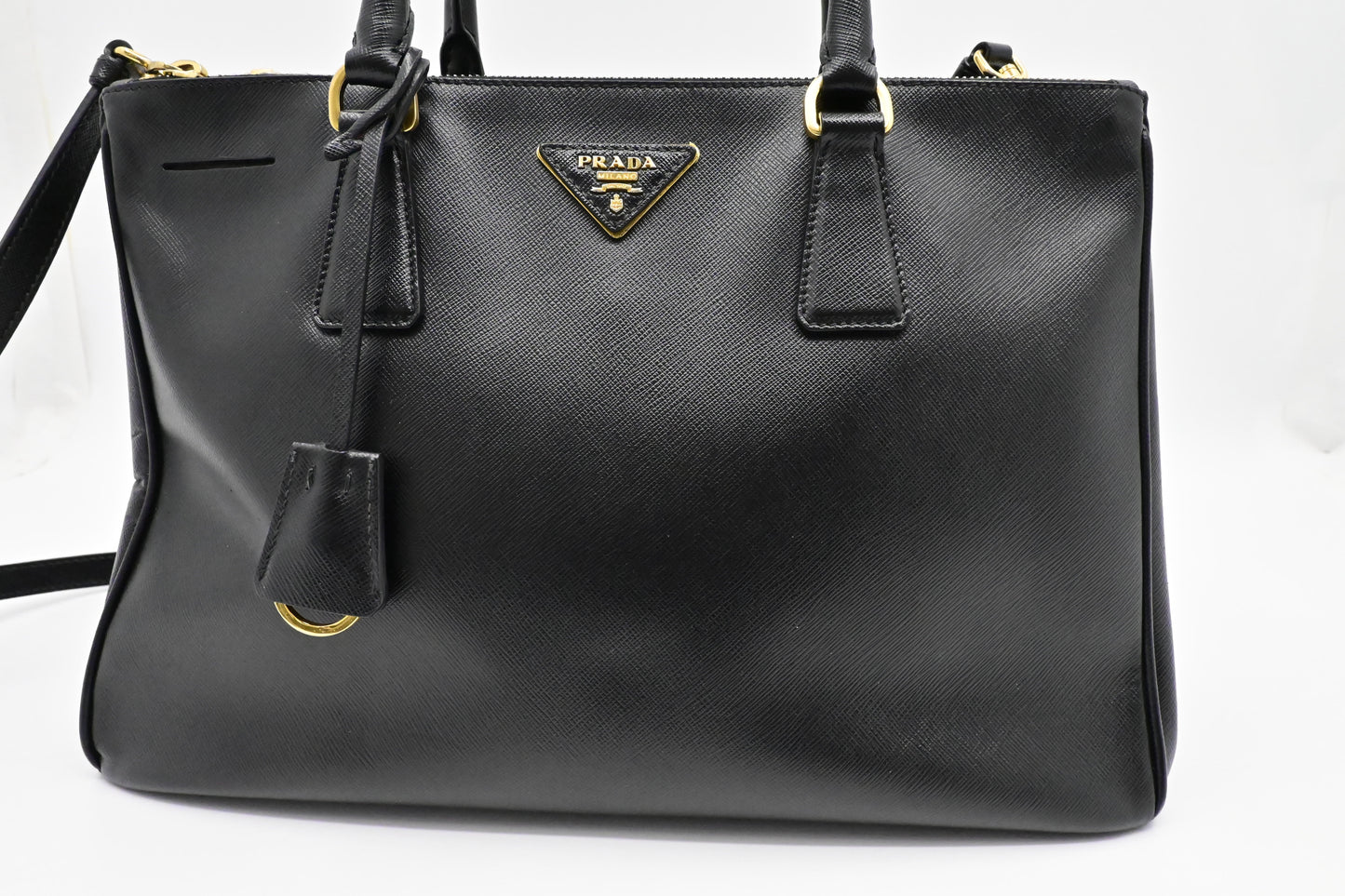 Prada Galleria In Saffiano Handbag Leather Black Travel Bag 3