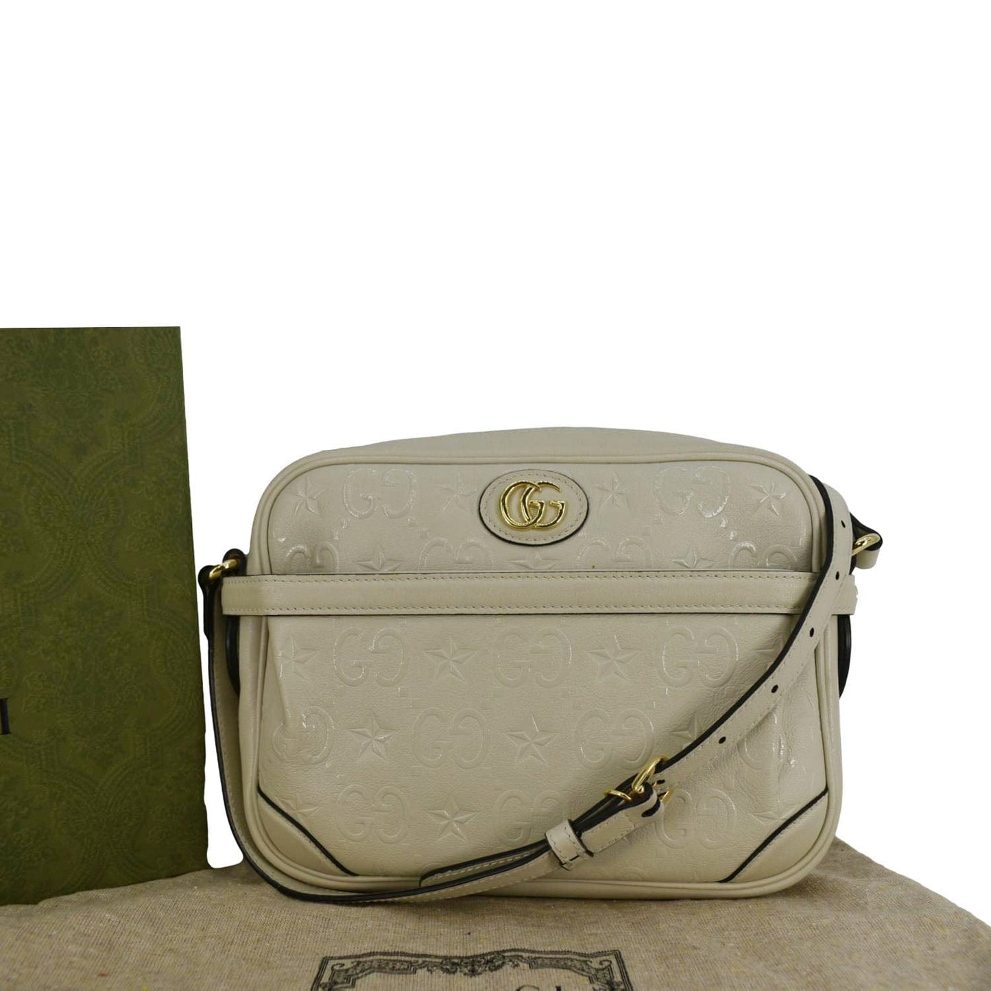 Gucci Star Crossbody Bag Off Leather White