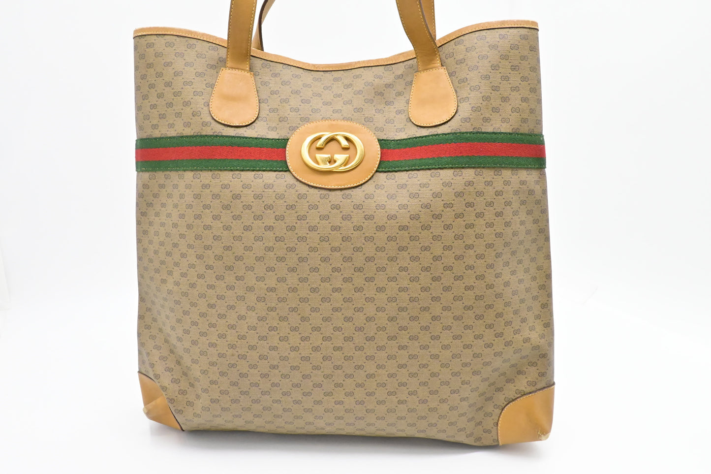 Gucci Sherry Line Micro GG Supreme Canvas Brown Tote Bag