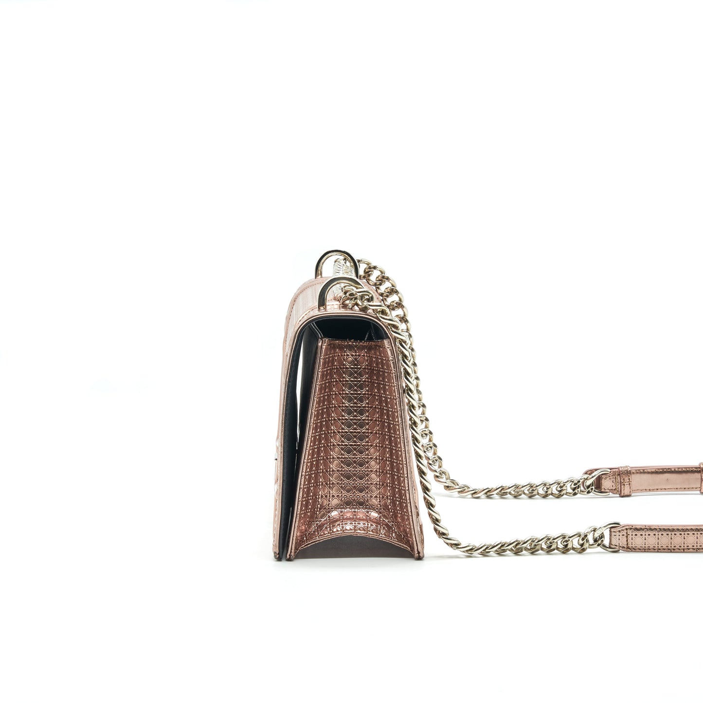 Dior Christian ama Metallic Handbag Pink Gold Travel Bag