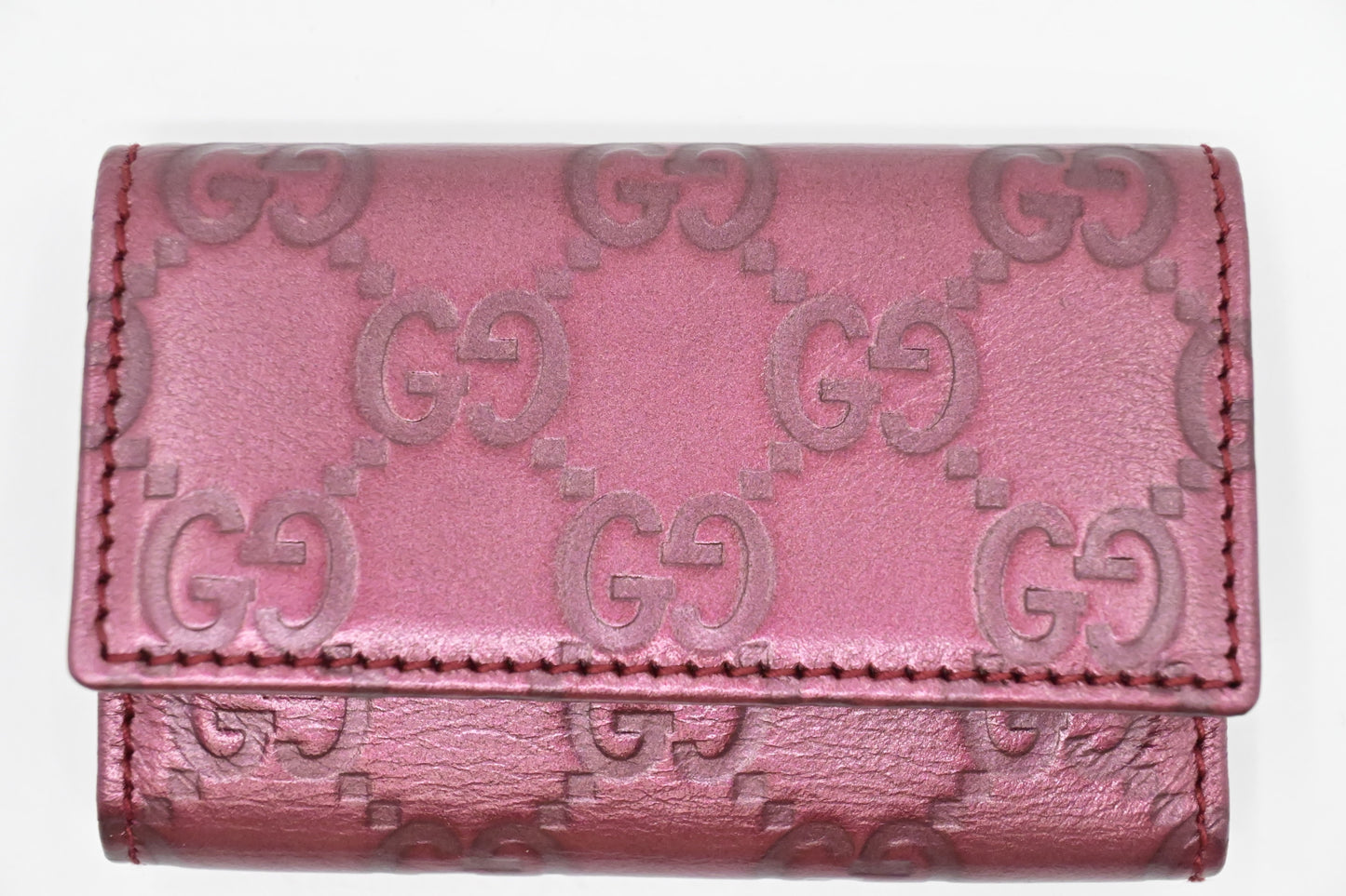 Gucci Key Pouch Raspberry Leather Travel Bag