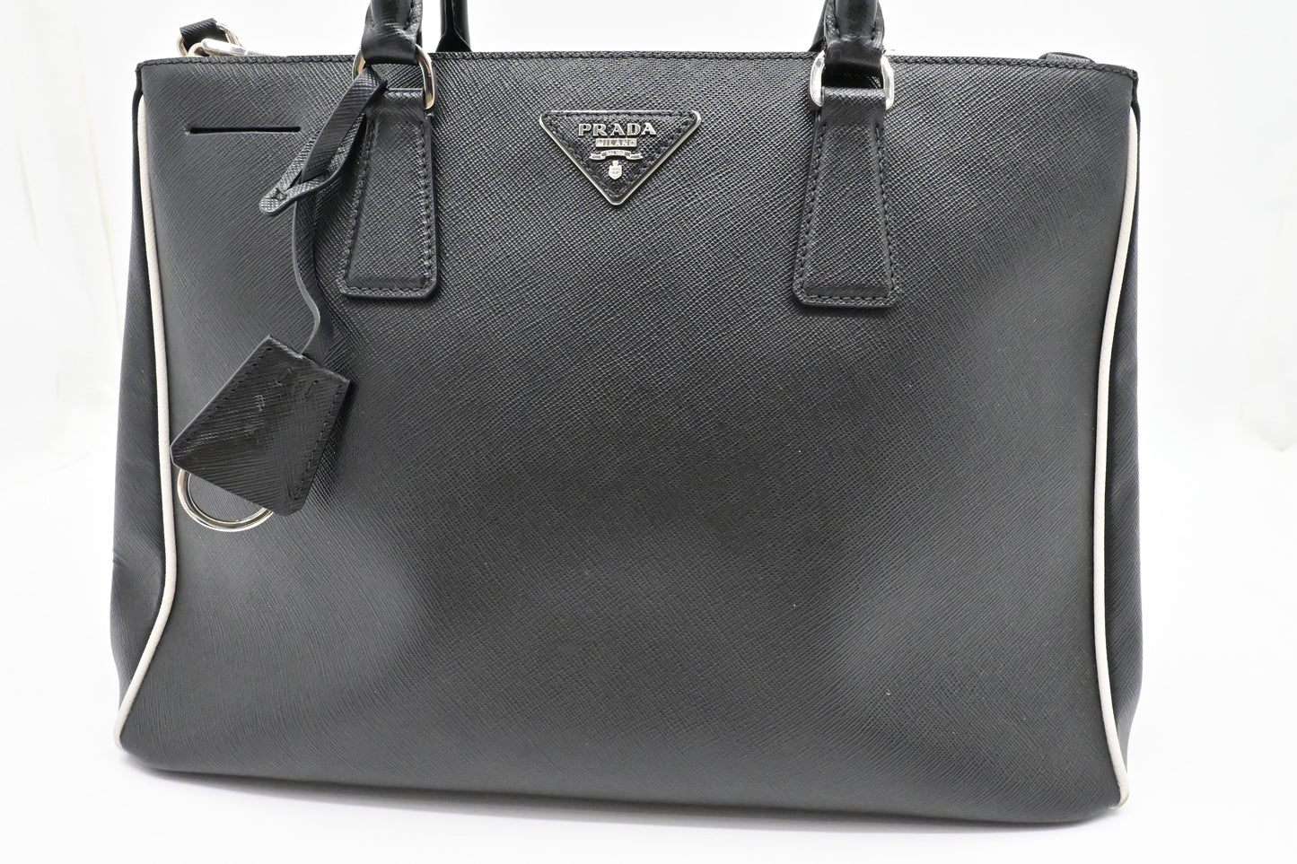 Prada Galleria In Saffiano Handbag Leather Black Travel Bag Leather Handbag