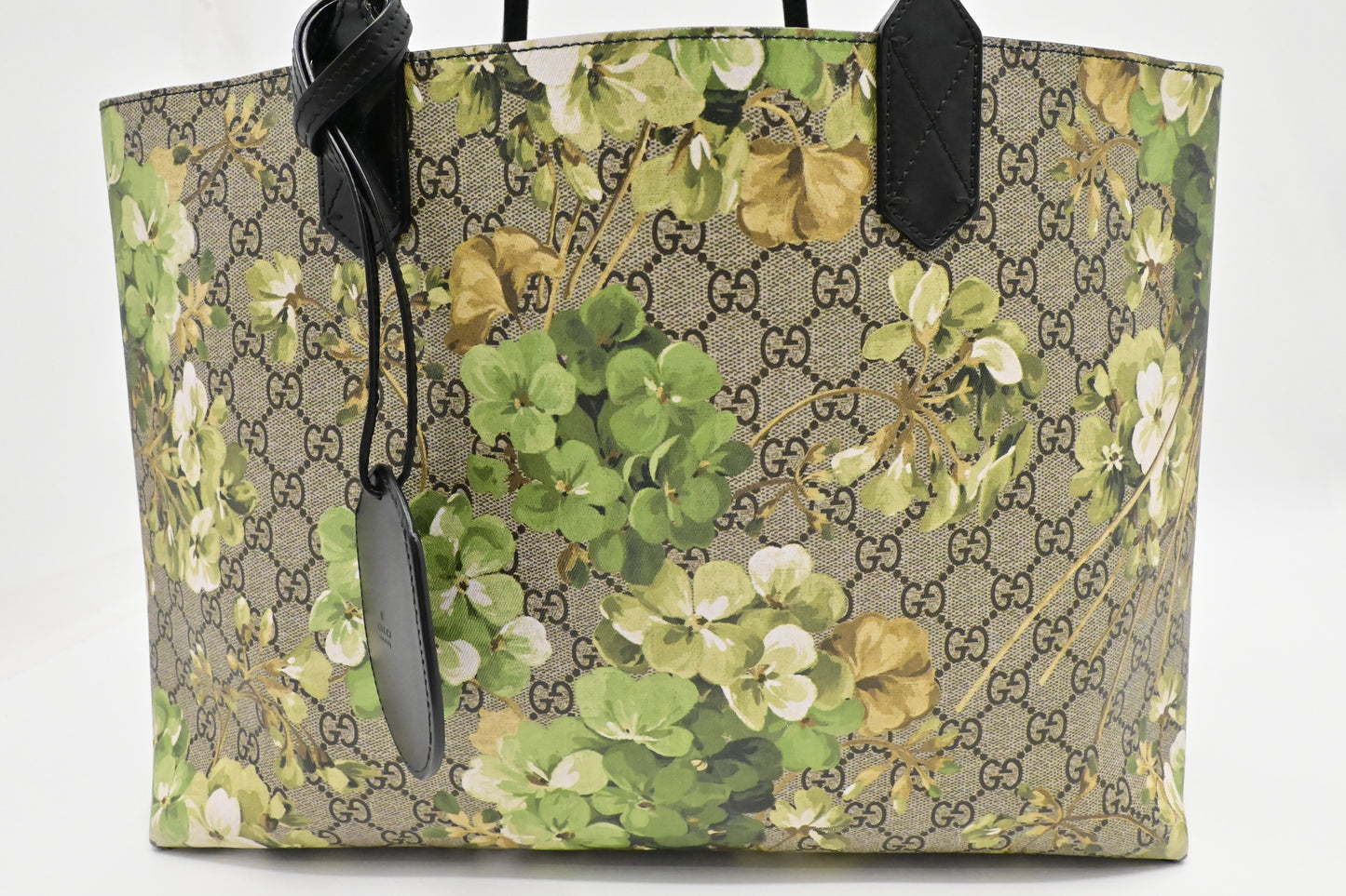 Gucci Reversible Blooms GG Supreme Canvas Green Tote Bag