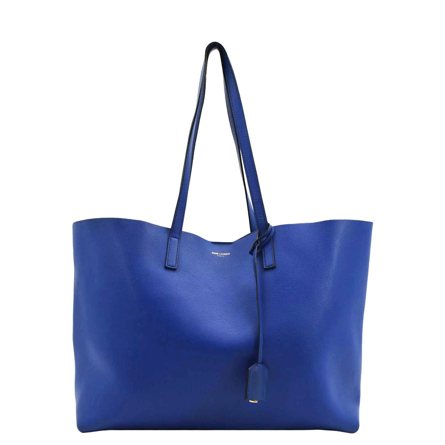 YSL Saint Laurent Yves Shopping Tote Bag Leather Blue