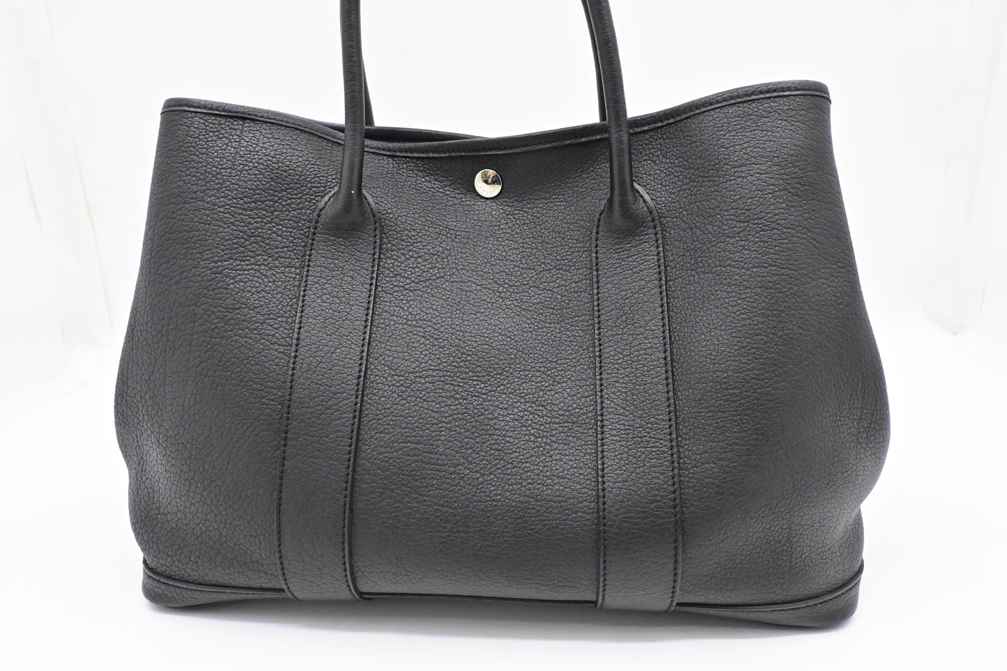 Hermes Garden Party In Handbag Leather Black Travel Bag