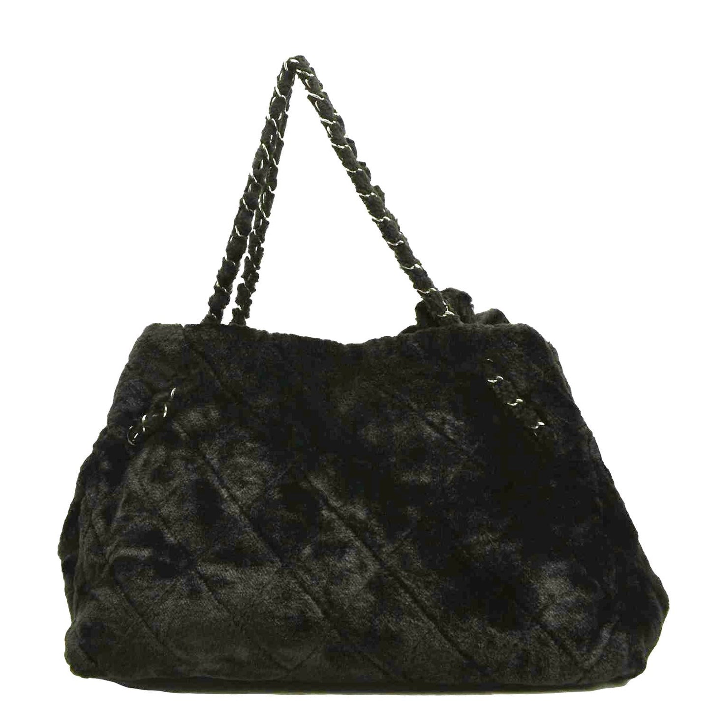 Chanel Camellia Fantasy Faux Fur Black Travel Bag