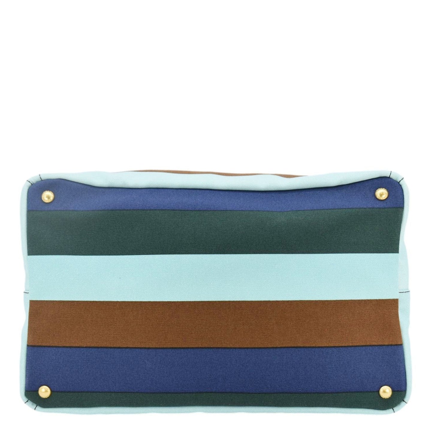 Prada Canapa Righe Satchel Bag Canvas Multicolor