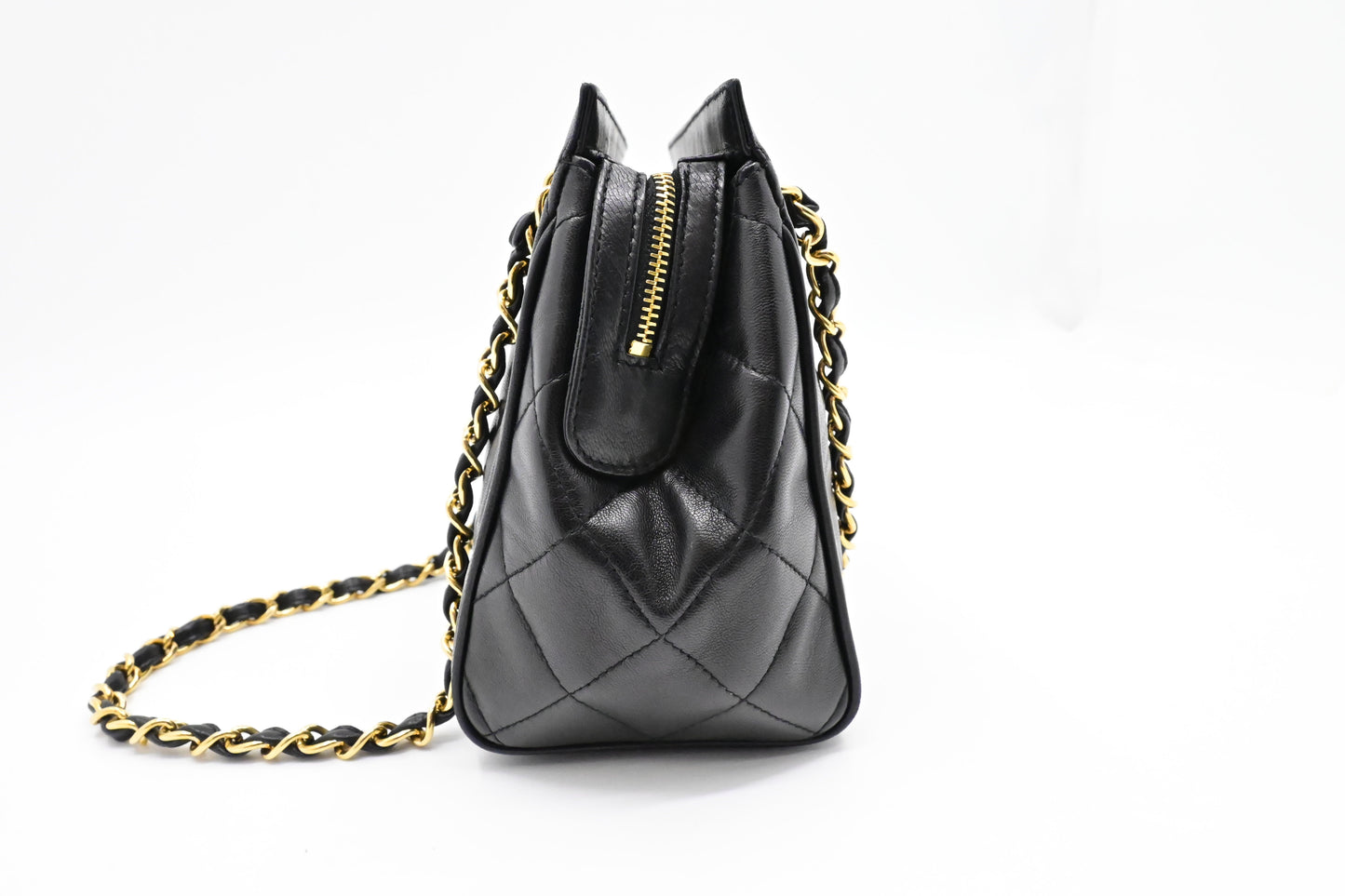 Chanel Mattelassé Black Leather Shoulder Bag