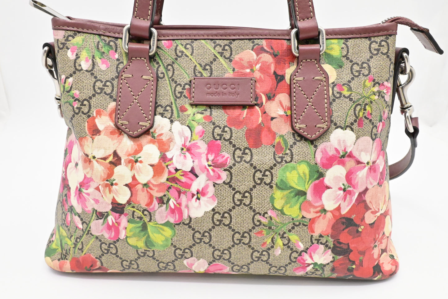 Gucci 2-Way Blooms GG Canvas Pink Travel Bag