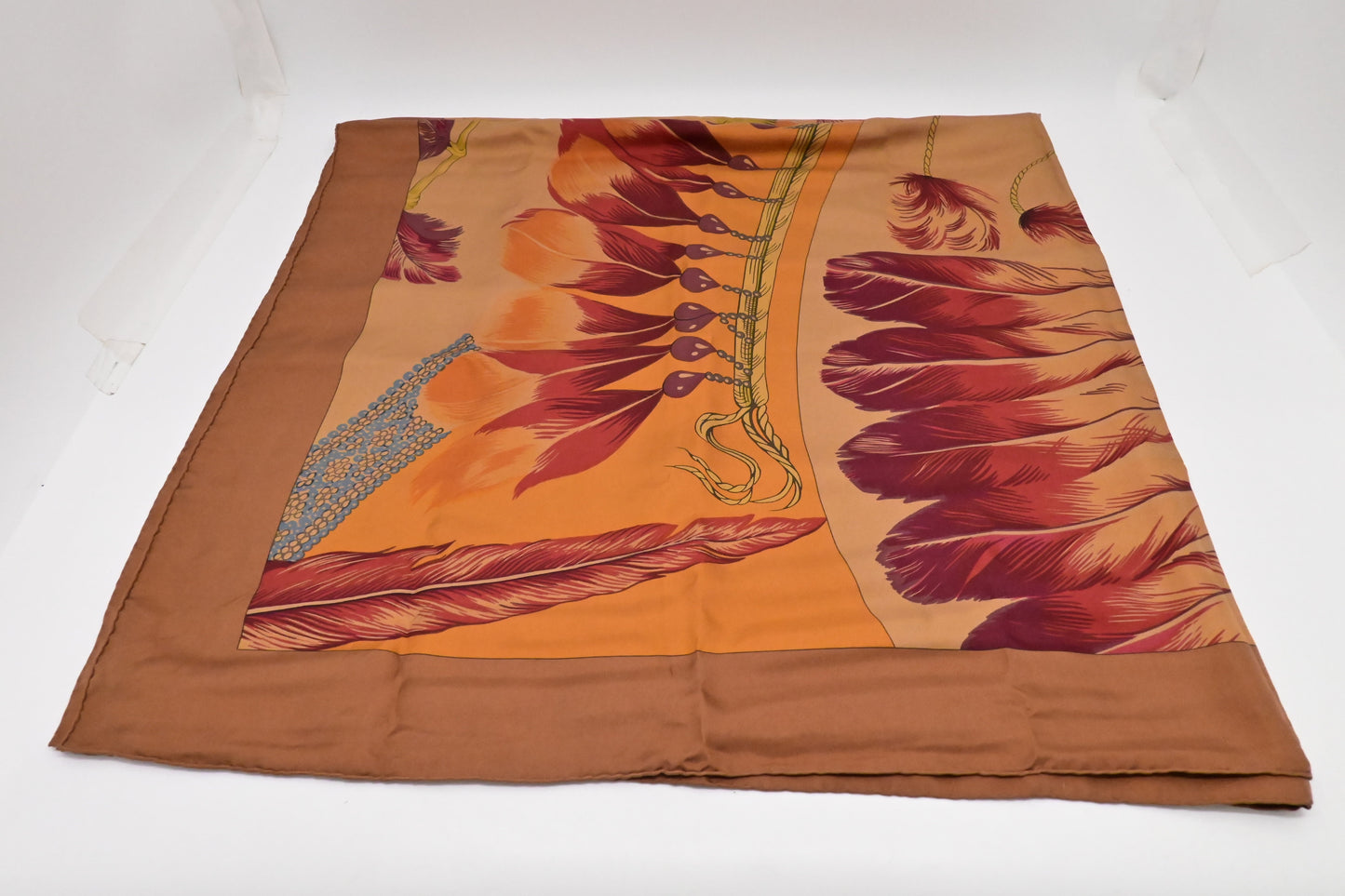 Hermes Carre "Brazil" In Silk Handbag Travel Bag