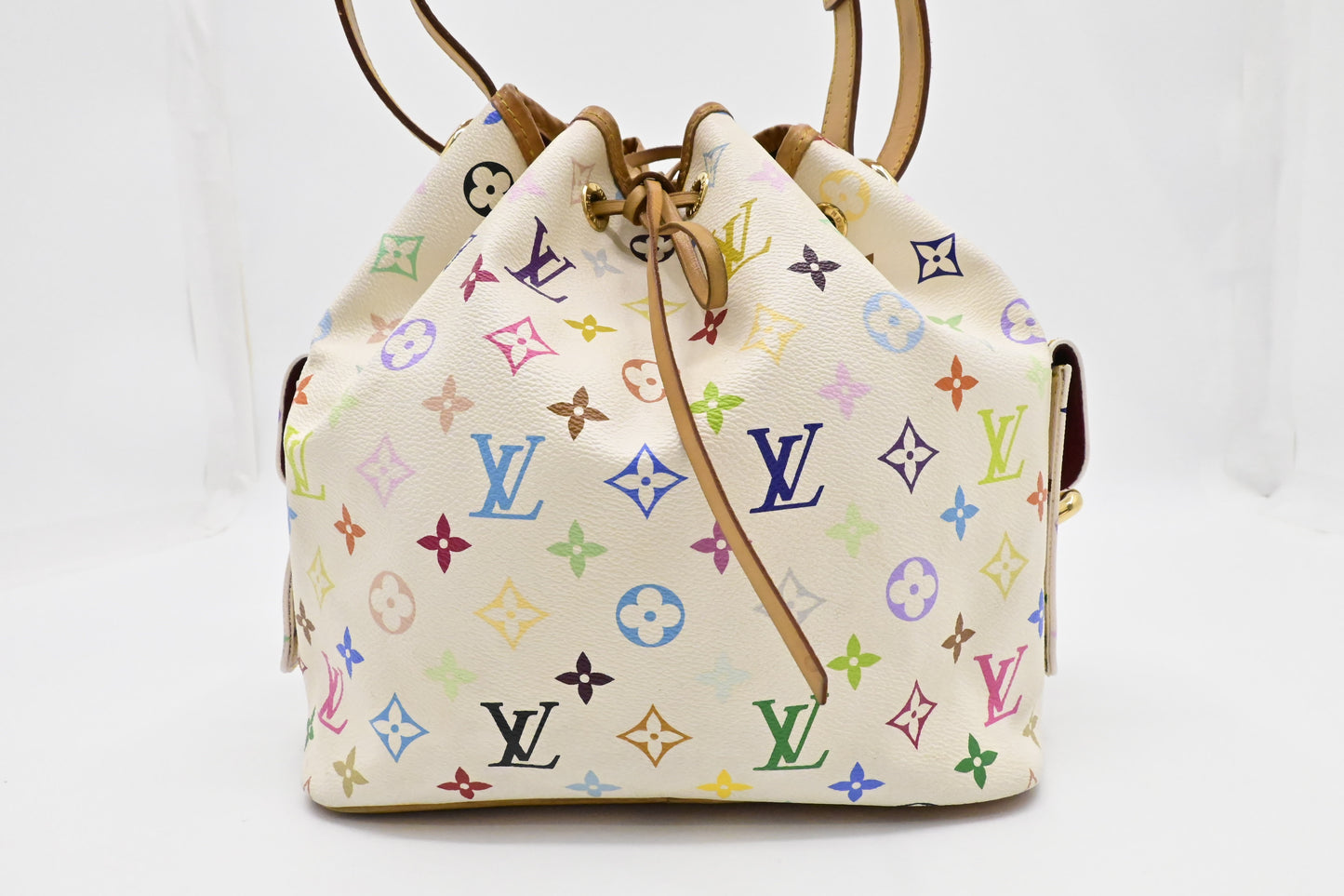 Louis Vuitton x Takashi Murakami Petit Noe Monogram Canvas White Multicolor Handbag