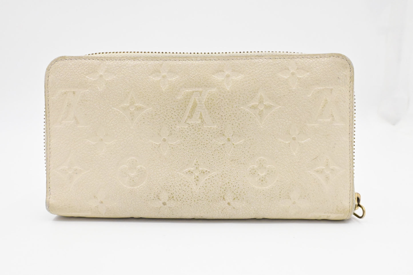 Louis Vuitton Long Zippy Empreinte Leather White Wallet Case