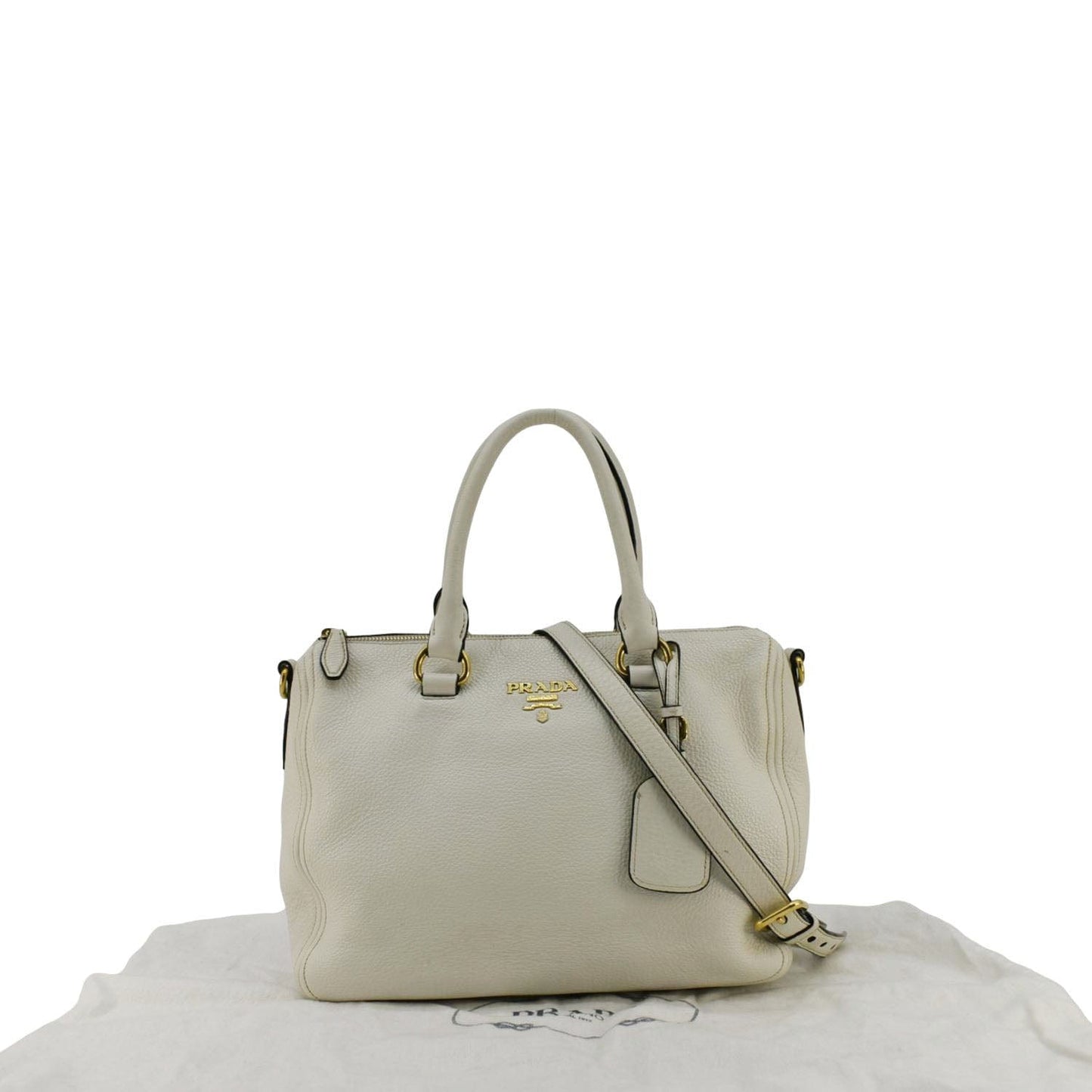 Vitello Phenix Shoulder Bag Leather White