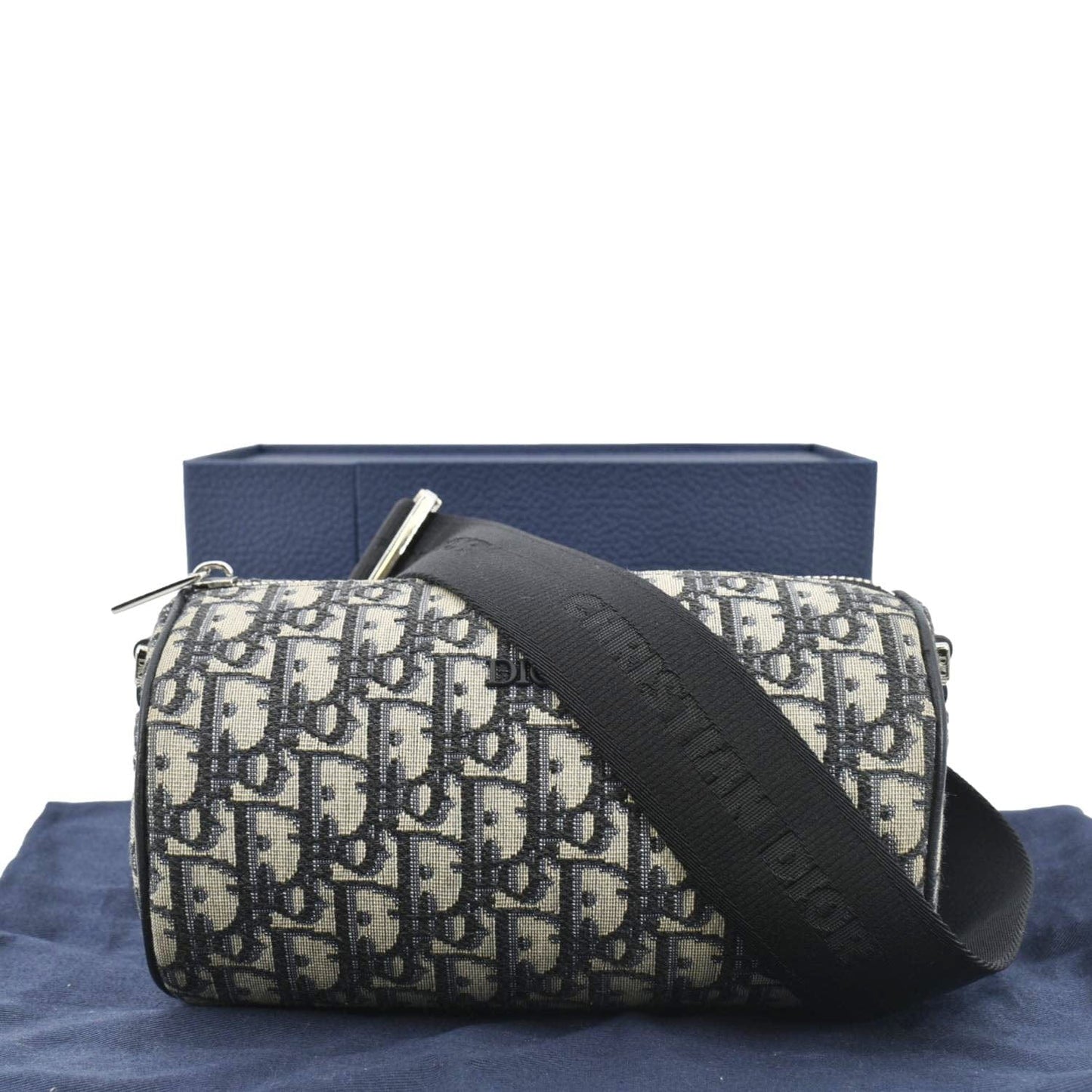 Dior Roller Oblique Messenger Bag Canvas Blue Navy Crossbody Bag