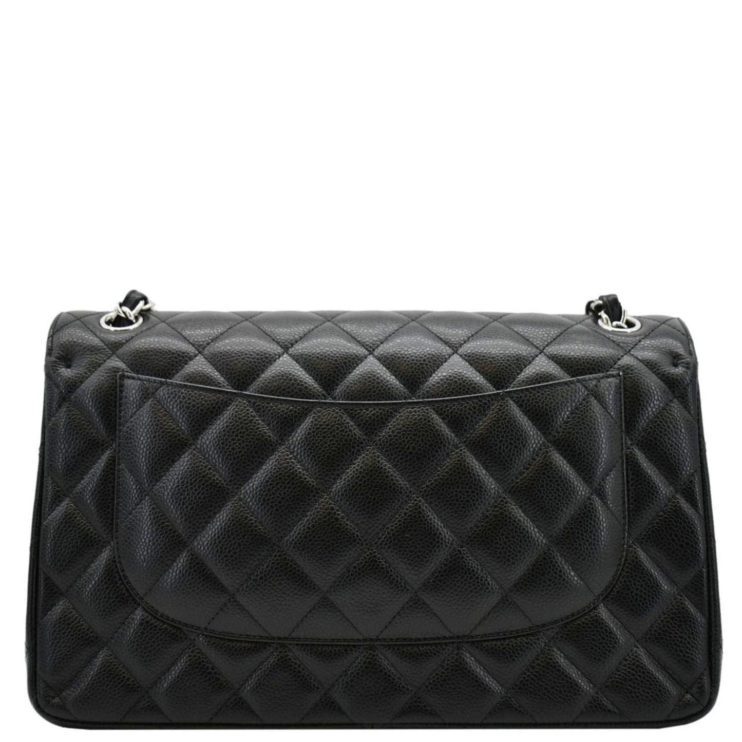 Chanel Jumbo Double Flap Quilted Caviar Leather Black Travel Bag