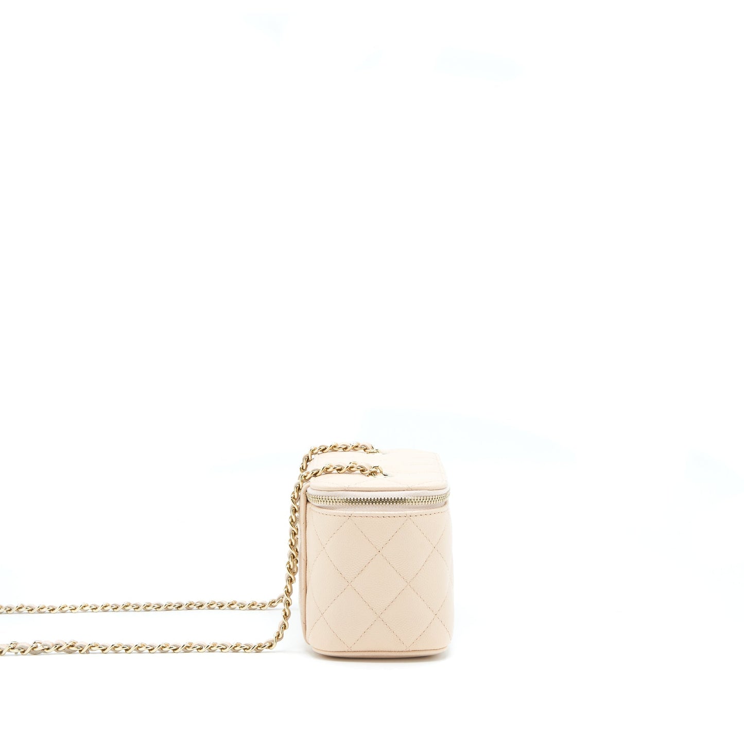 Chanel Long Vanity Caviar Nude LGHW Pink Handbag