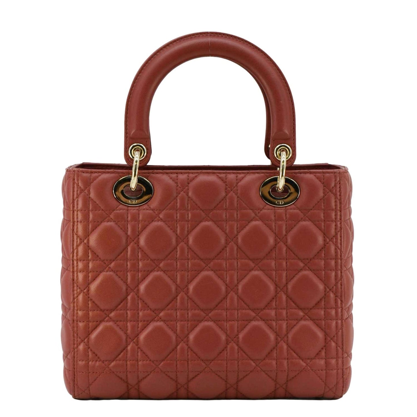 Dior Lady Cannage Shoulder Bag Leather Red