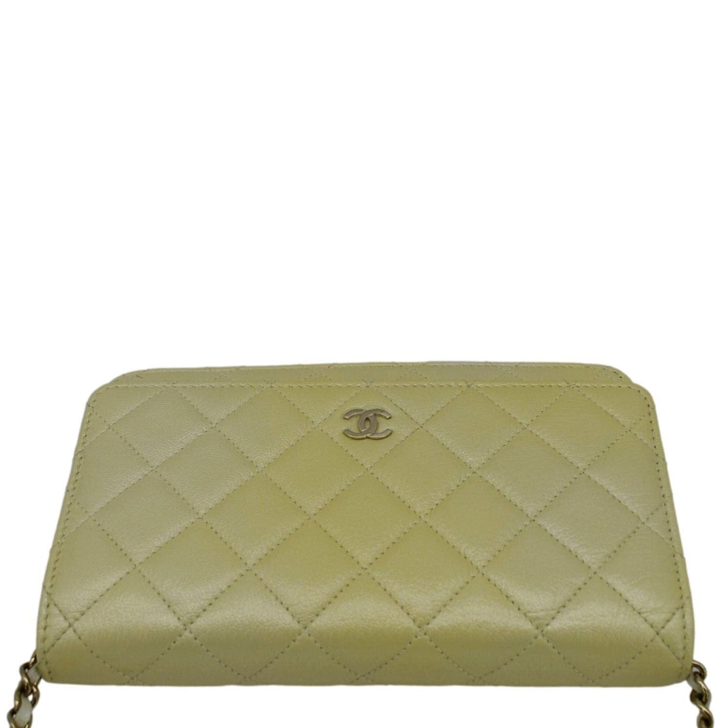 Chanel WOC Quilted Light Leather Green Travel Bag