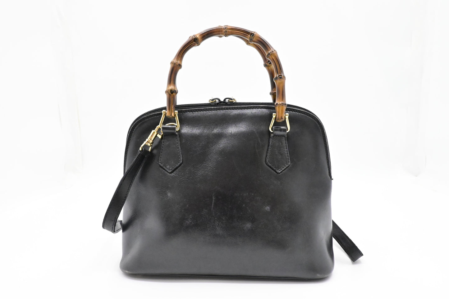 Gucci Bamboo 2-Way Leather Black Handbag